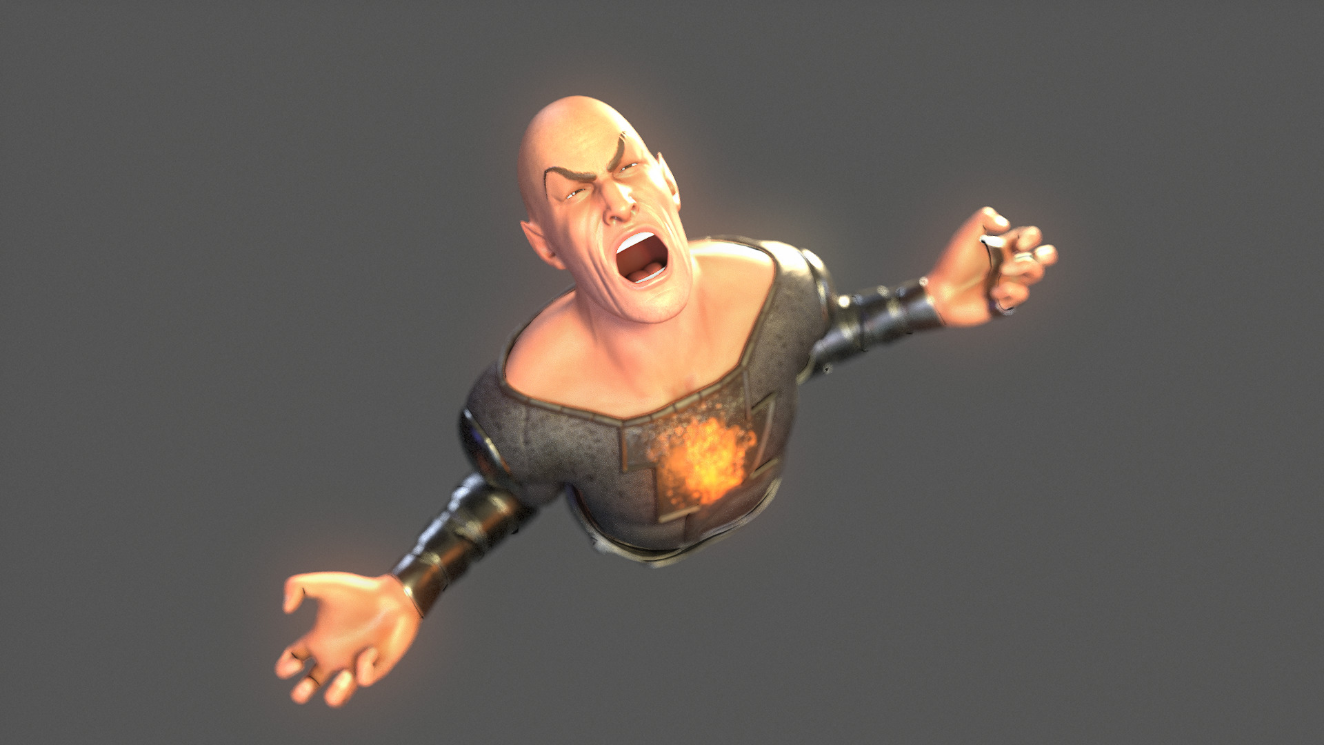 Black Adam Rig Low-poly 3D model_3