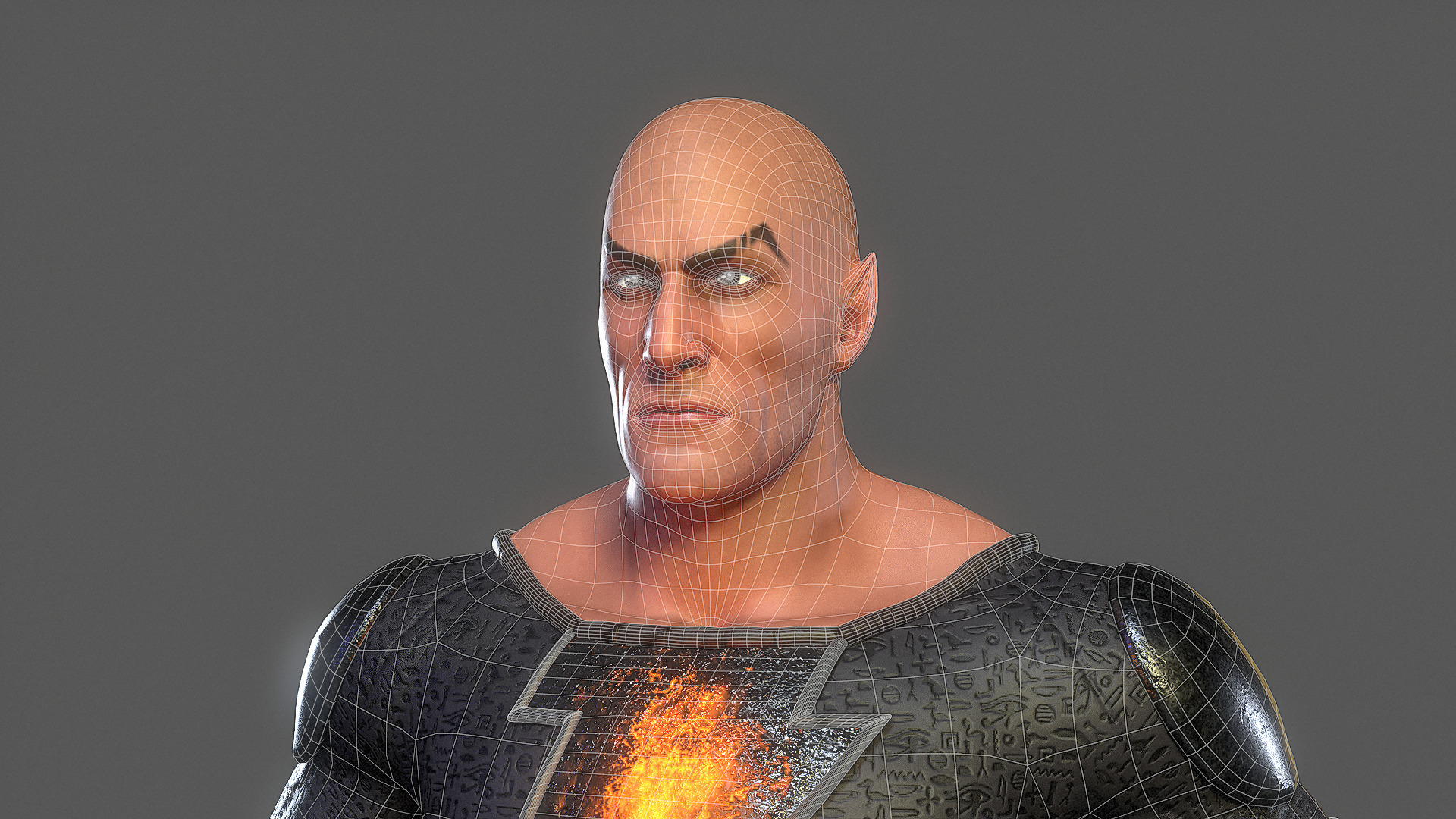 Black Adam Rig Low-poly 3D model_10