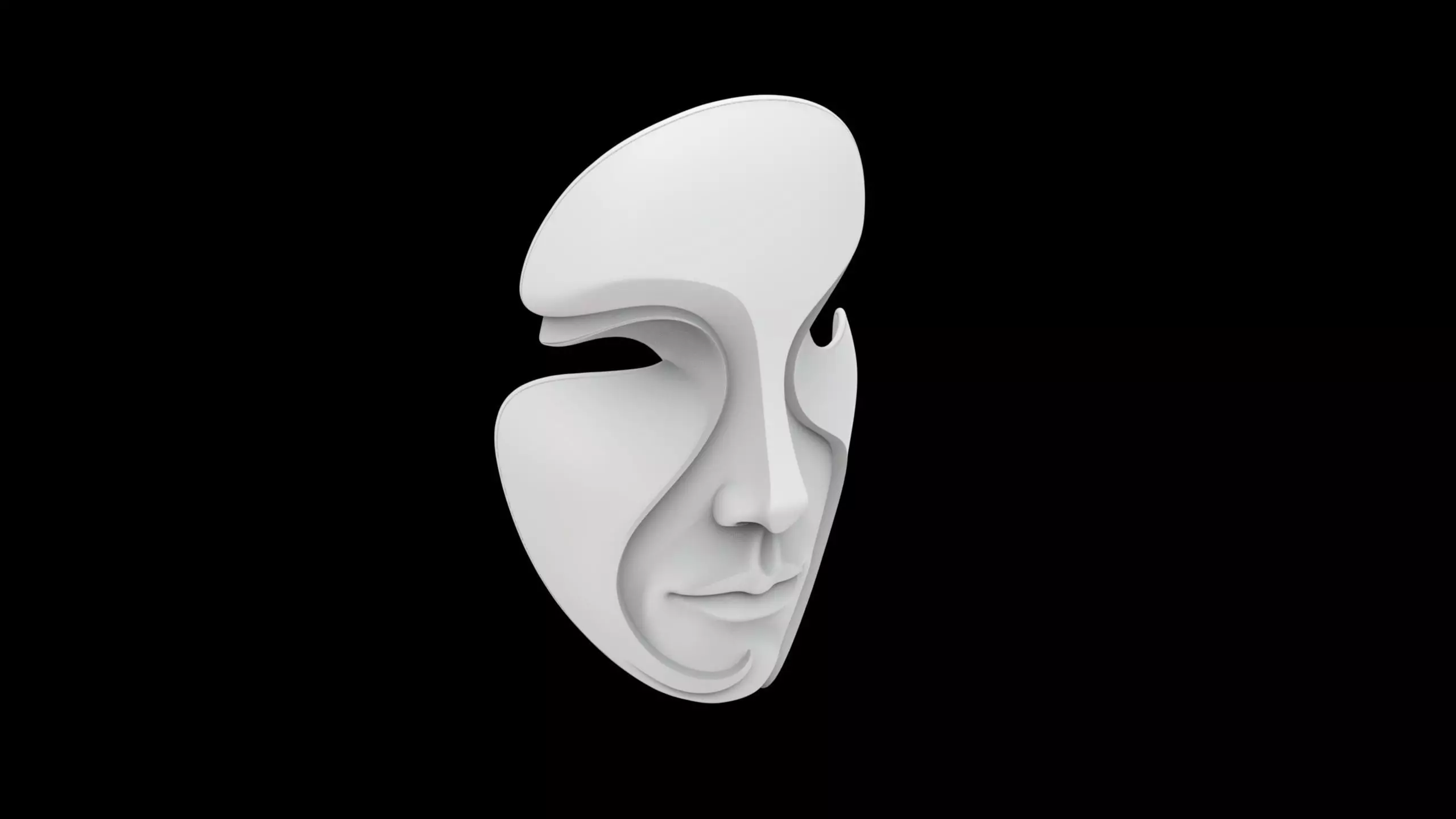 Abstract Face Mask Sculpture 3D print model_0
