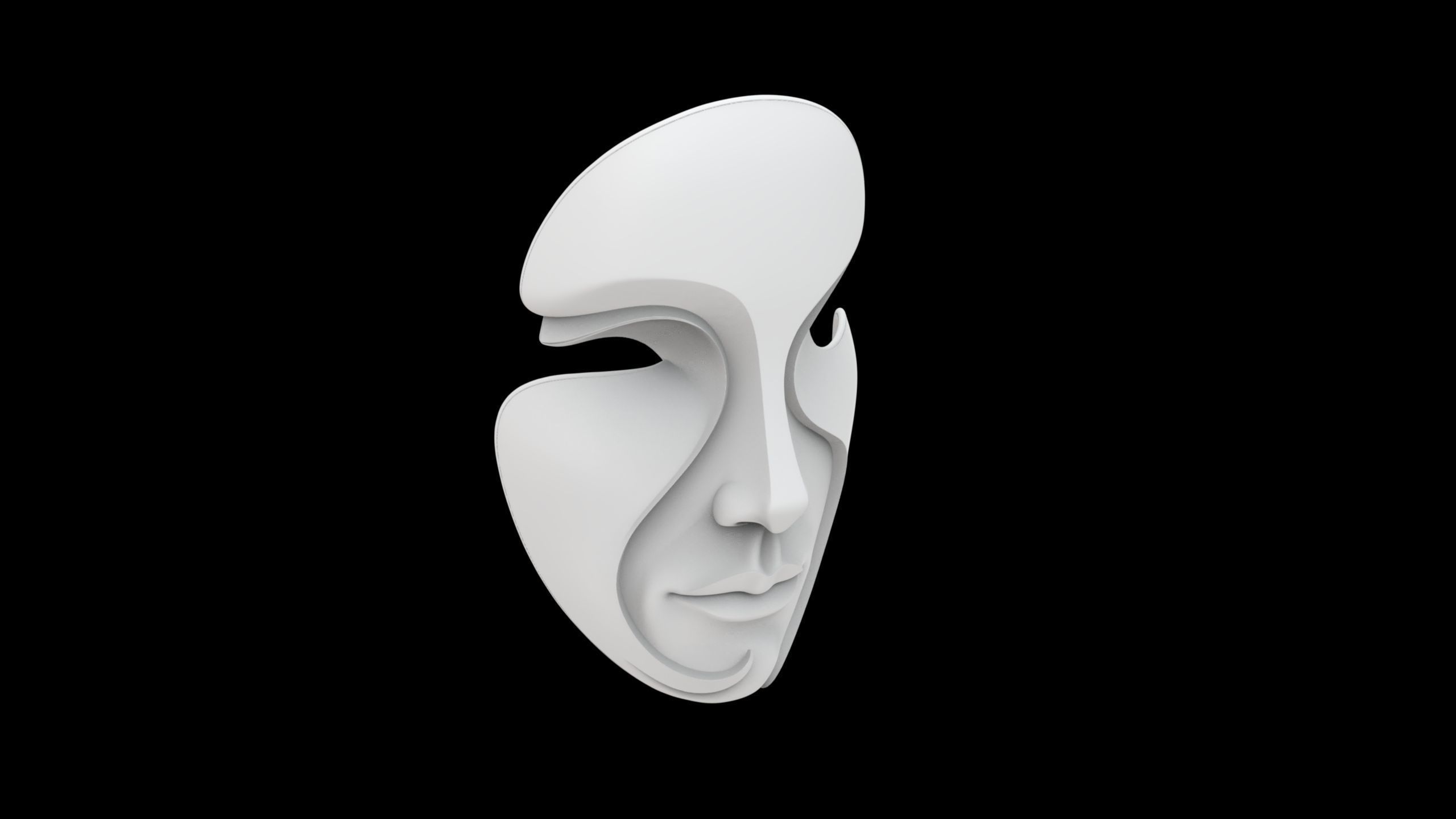 Abstract Face Mask Sculpture 3D print model_5