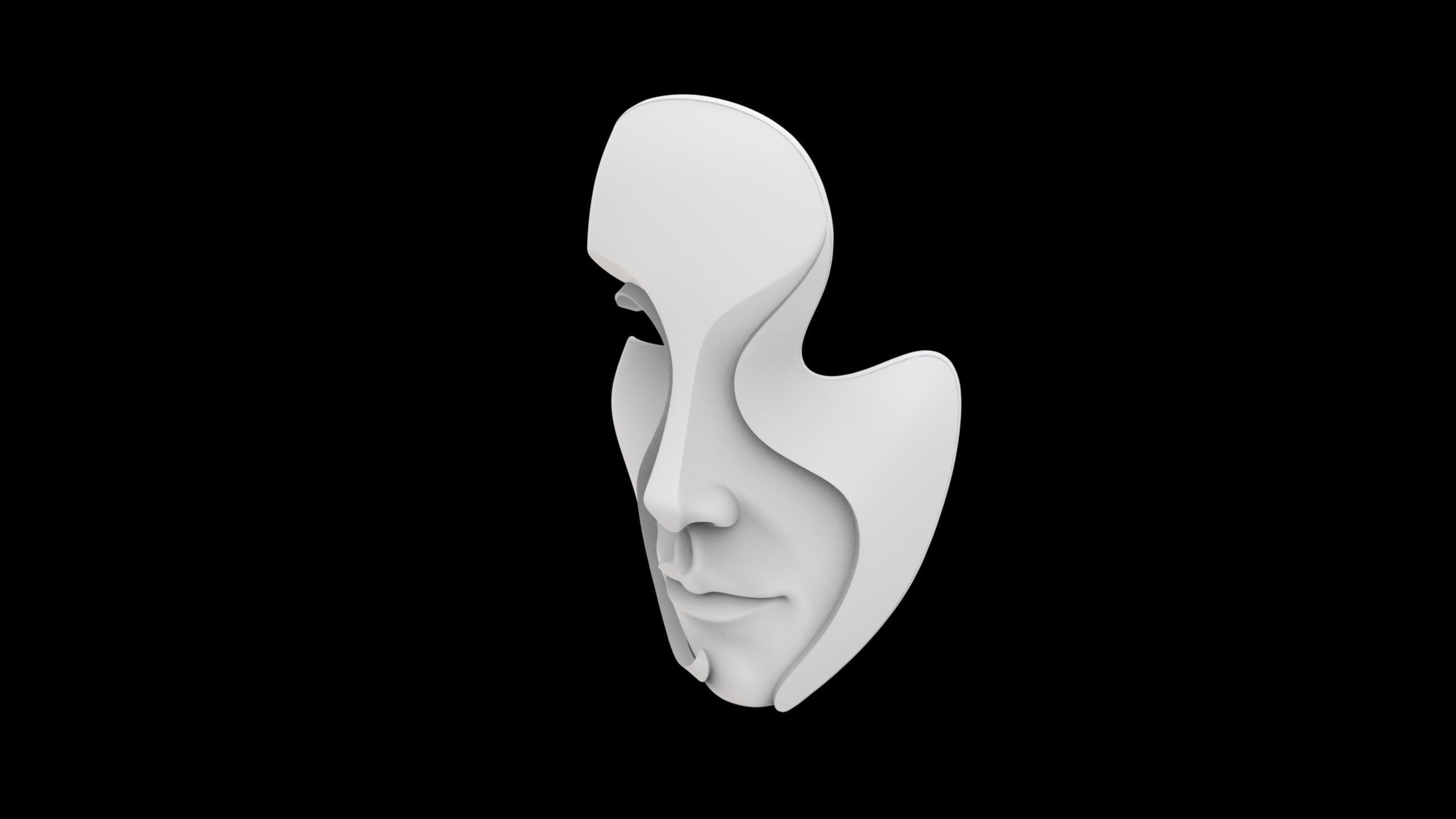 Abstract Face Mask Sculpture 3D print model_1