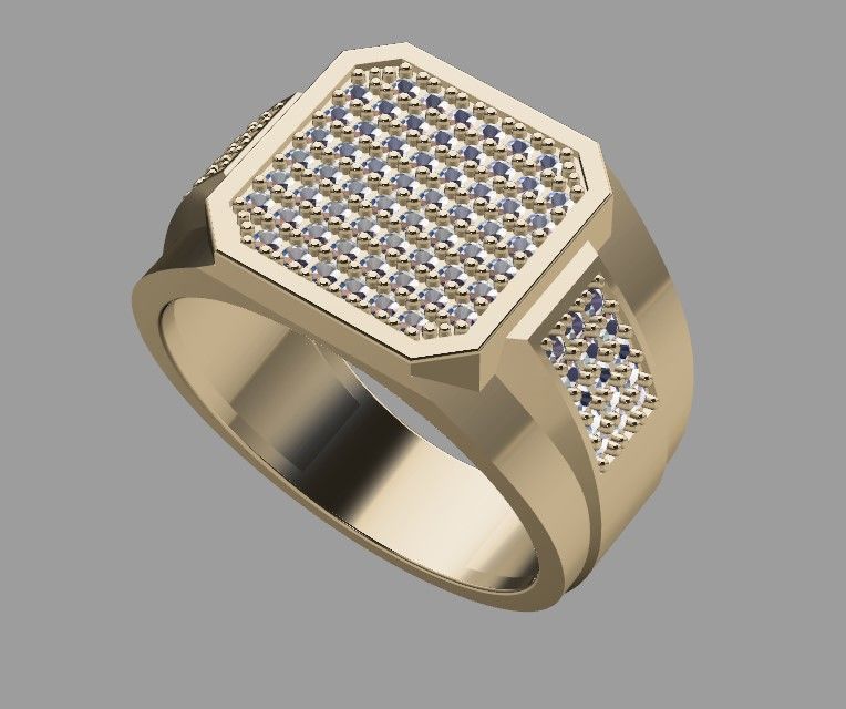 Ring with setting 3D print model_3