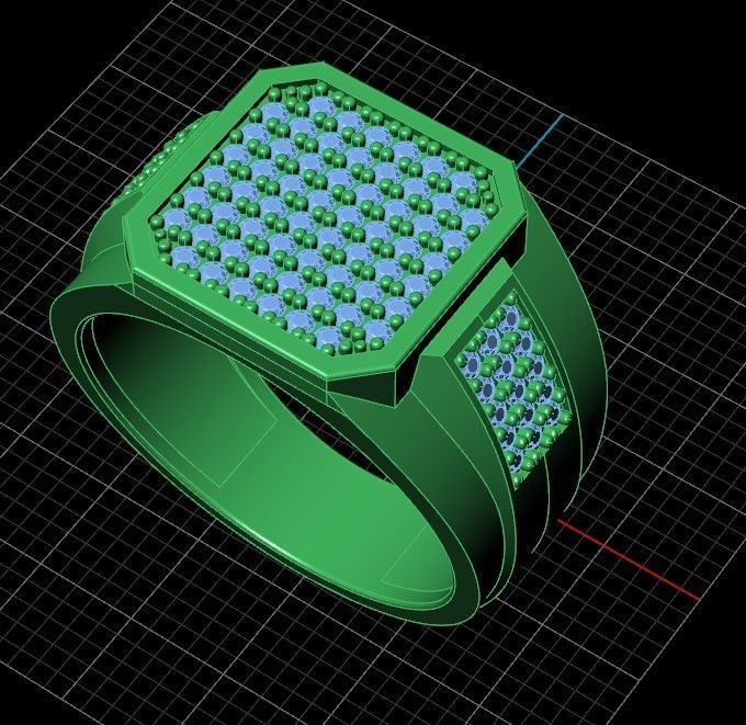 Ring with setting 3D print model_4