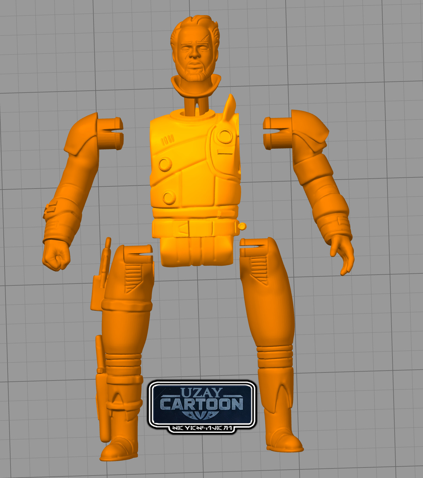 Star wars rebels articulated Saw gerrera 3D print model 3D print model_1