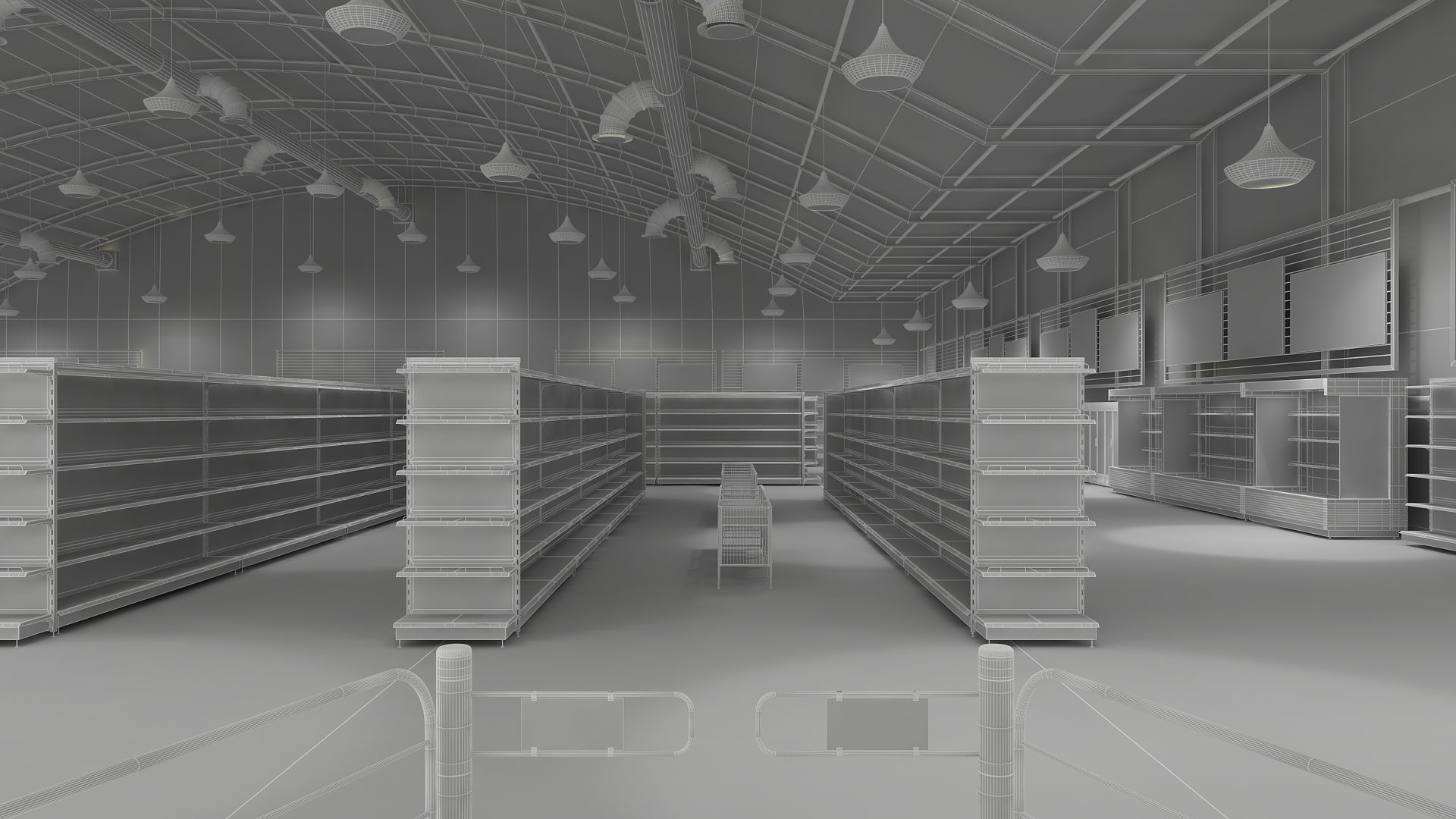 SuperMarket Interior and Exterior 3D model_16