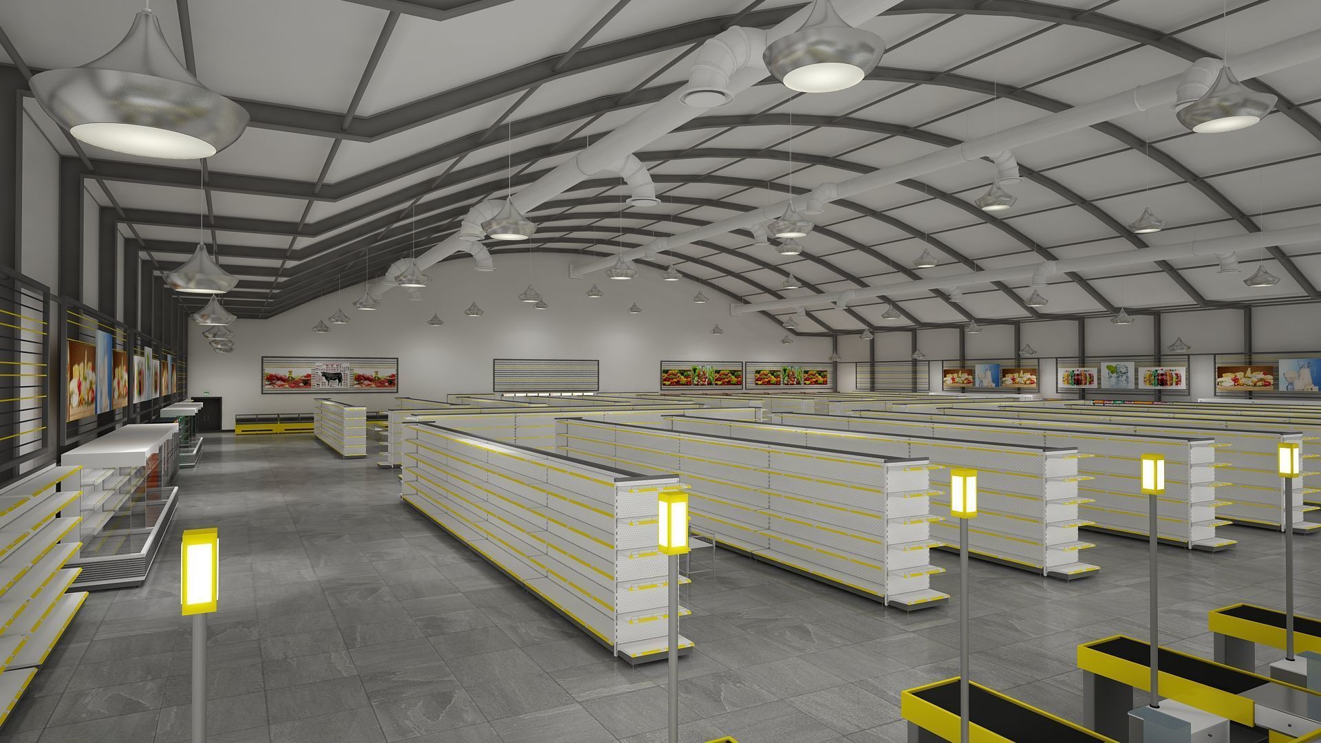 SuperMarket Interior and Exterior 3D model_9