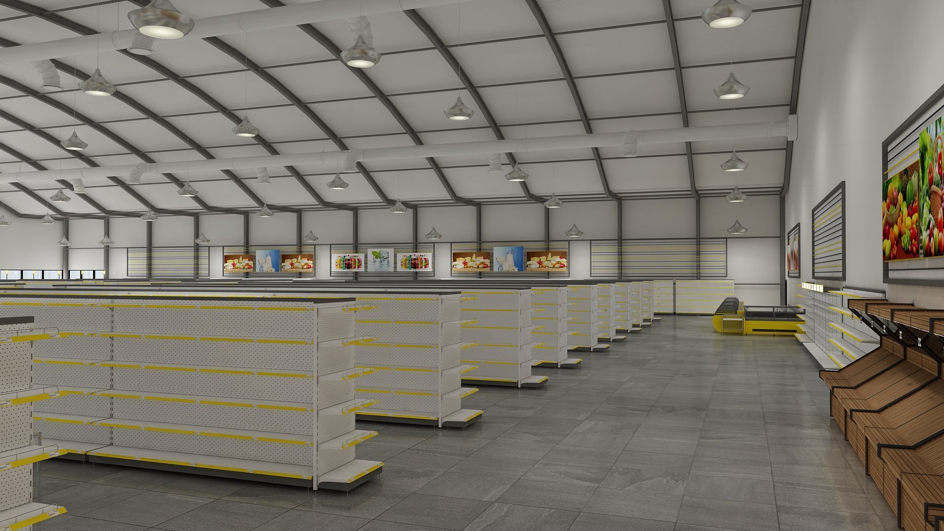 SuperMarket Interior and Exterior 3D model_3