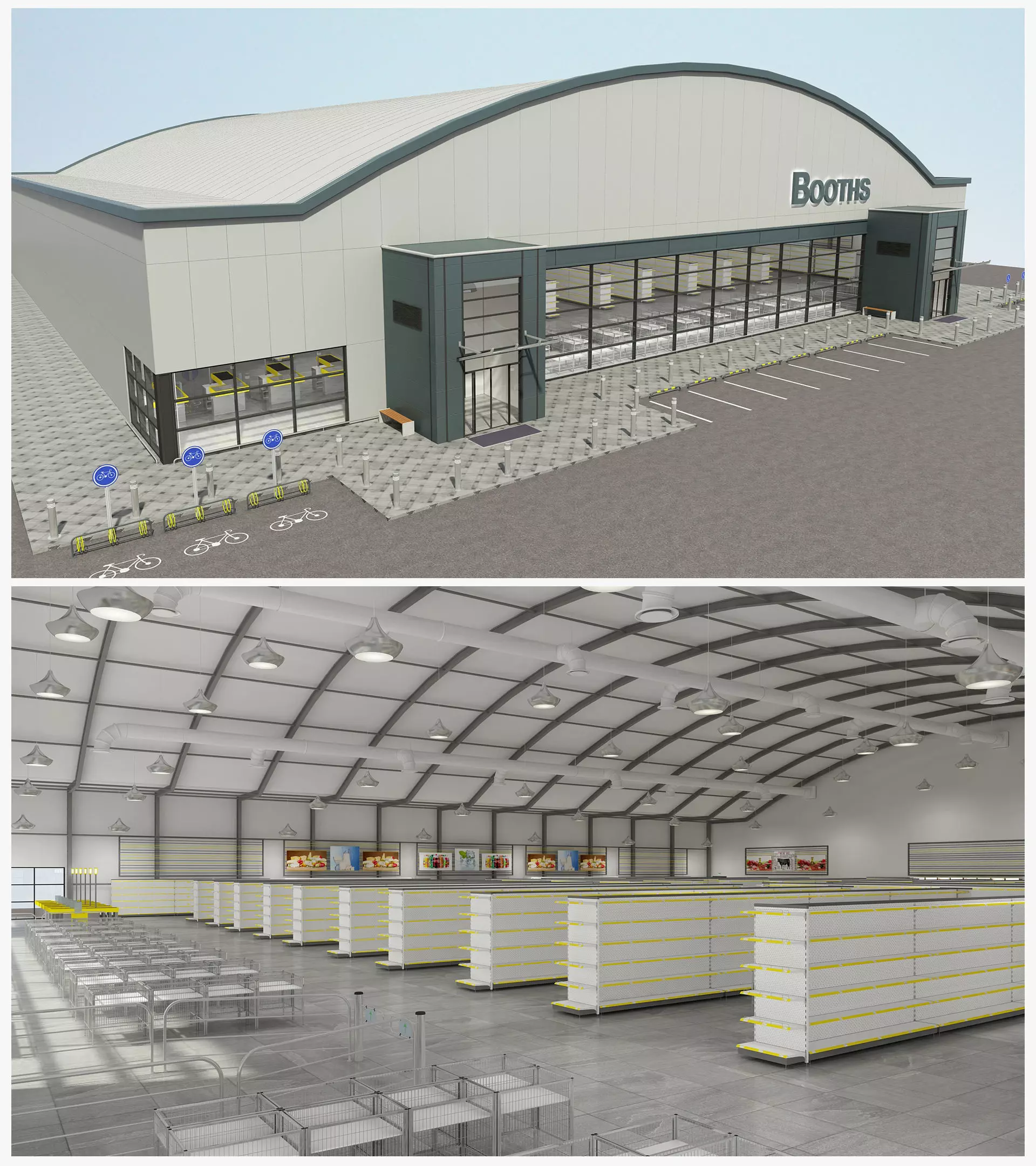 SuperMarket Interior and Exterior 3D model_0