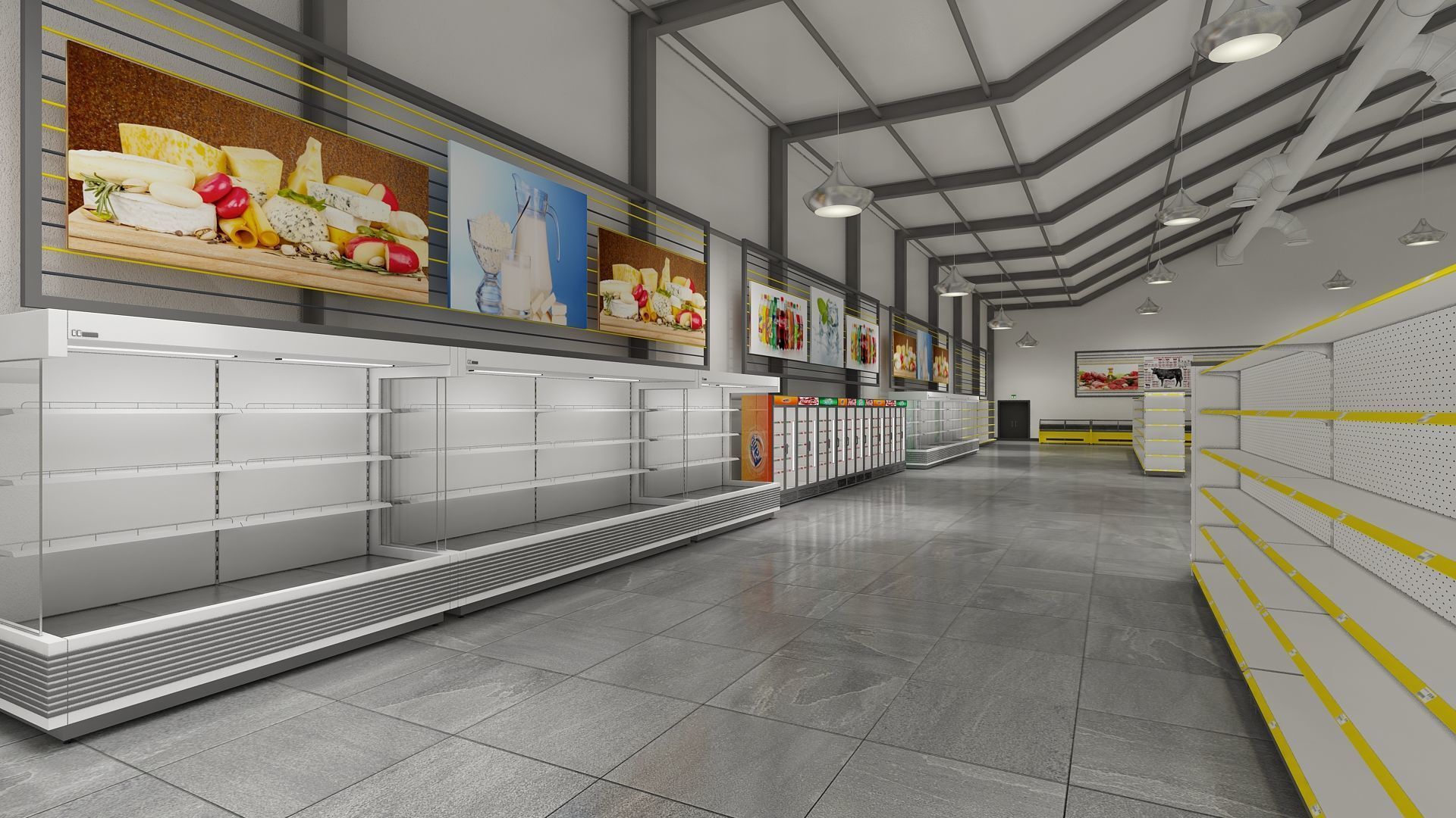 SuperMarket Interior and Exterior 3D model_4
