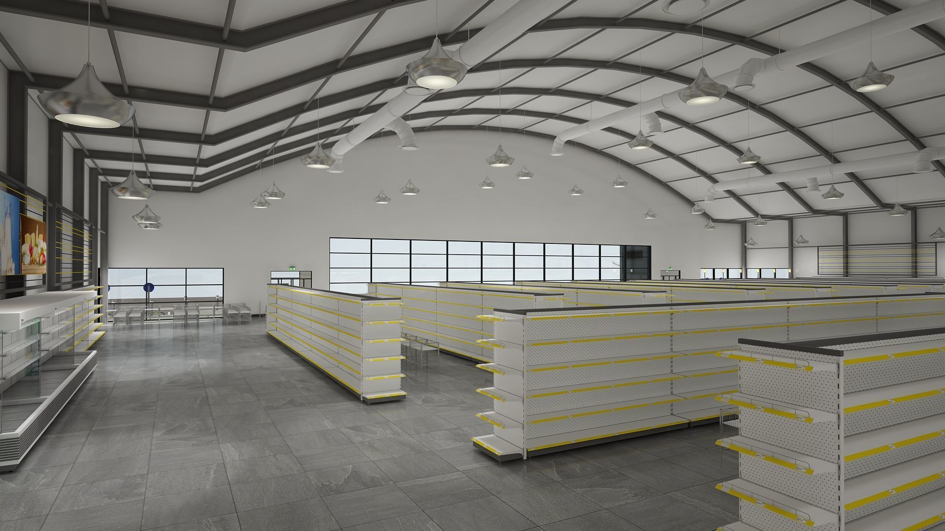 SuperMarket Interior and Exterior 3D model_10