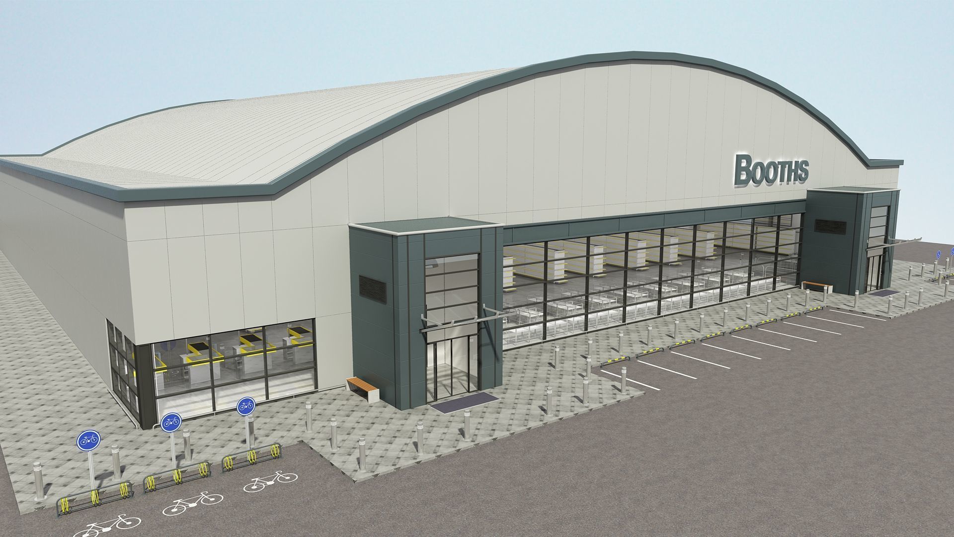 SuperMarket Interior and Exterior 3D model_1