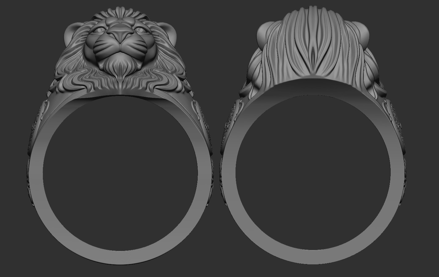 Lion Ring 3D print model_13