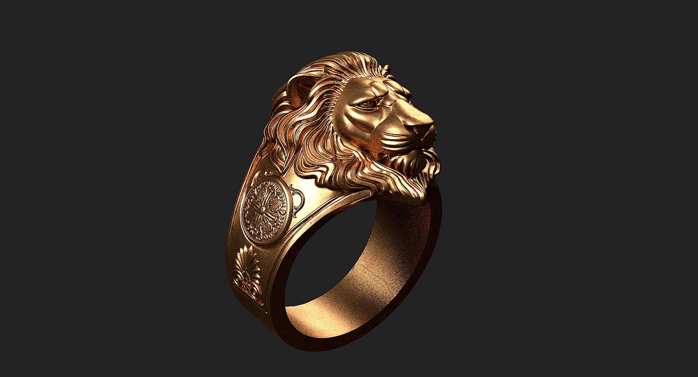 Lion Ring 3D print model_1