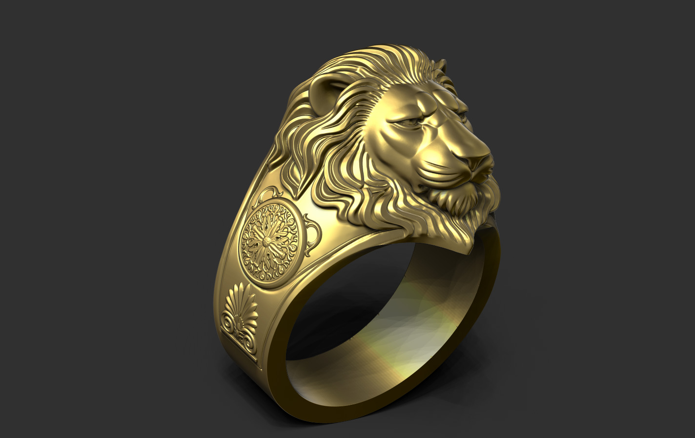 Lion Ring 3D print model_8
