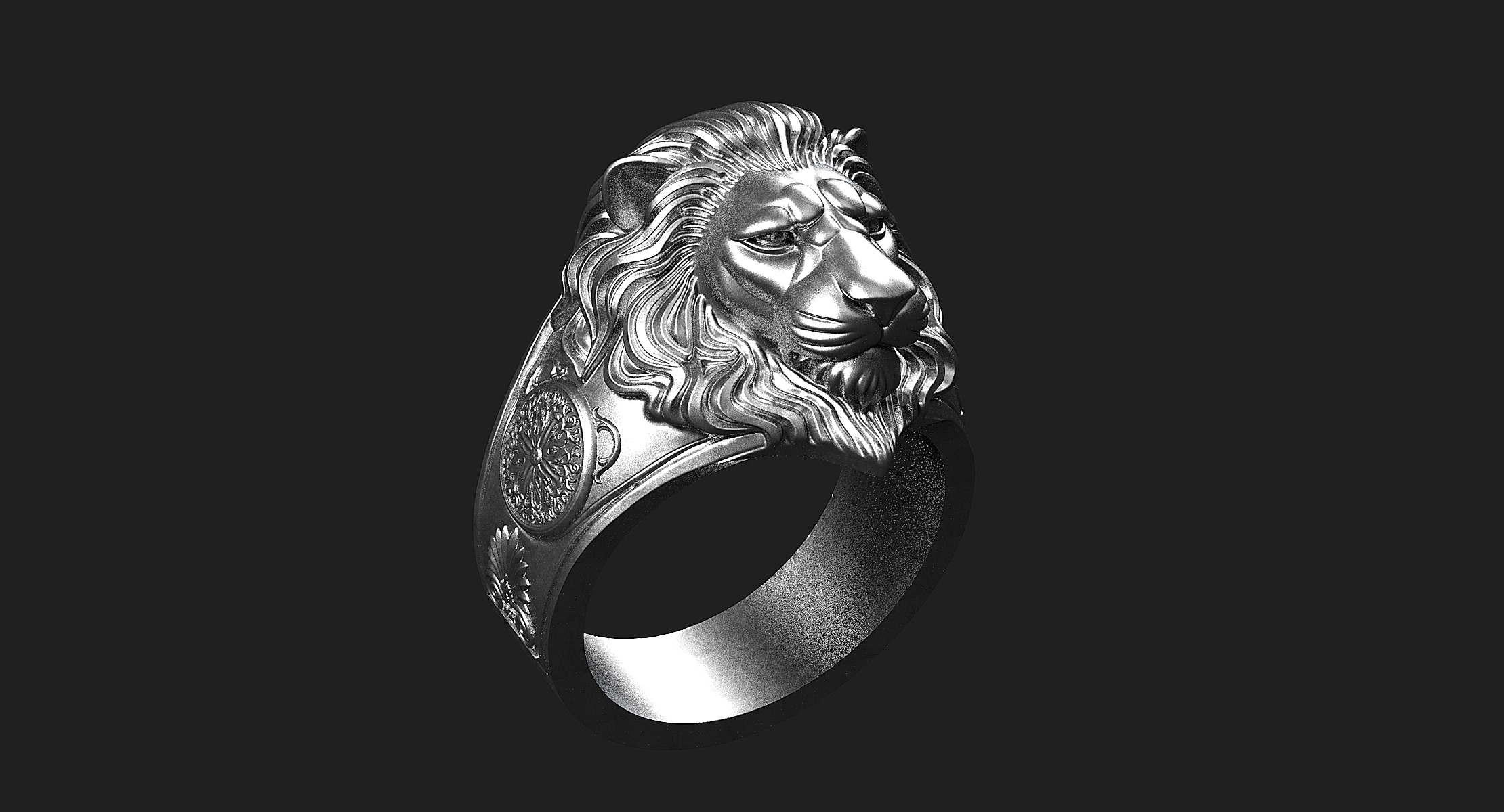 Lion Ring 3D print model_3