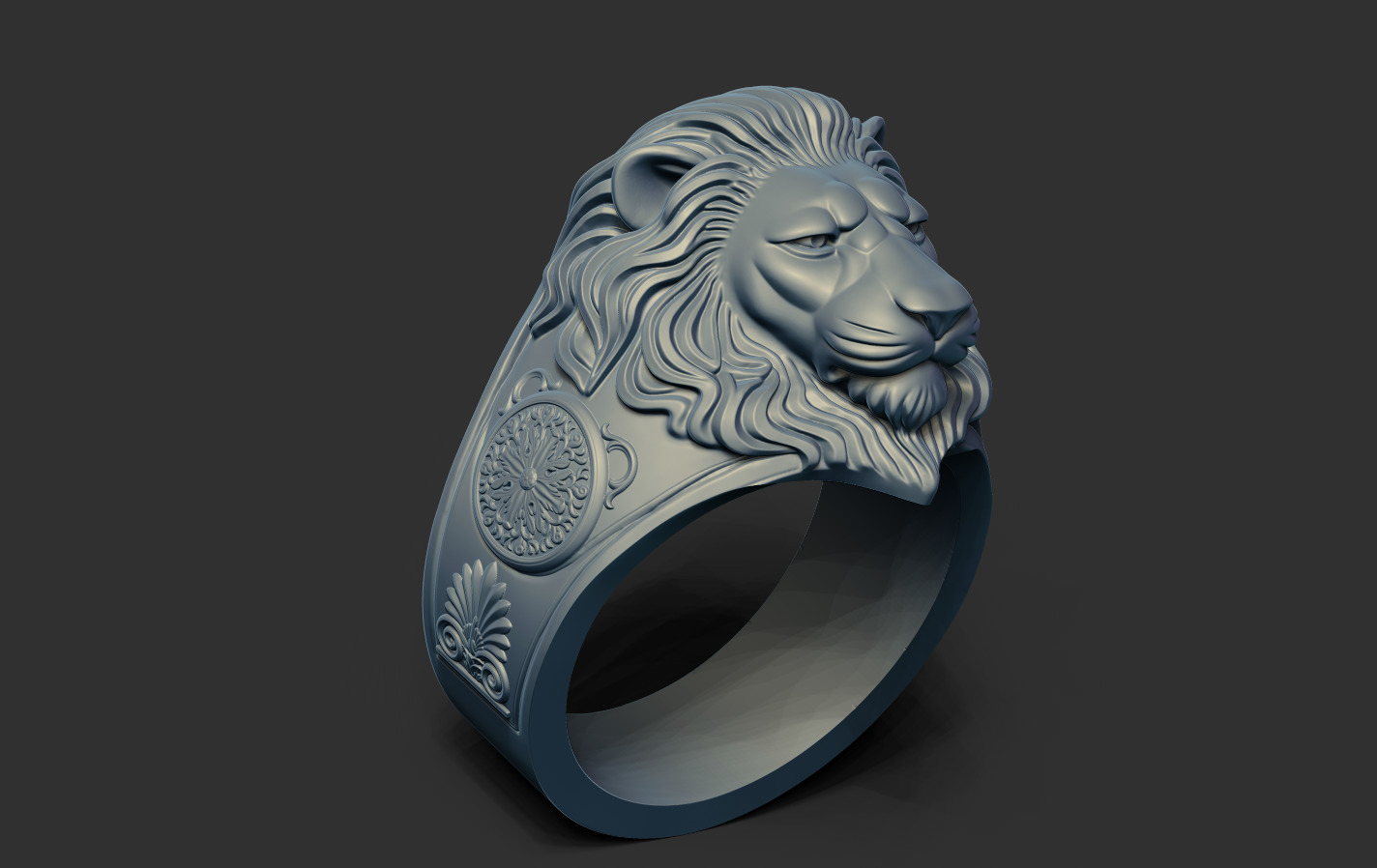 Lion Ring 3D print model_6