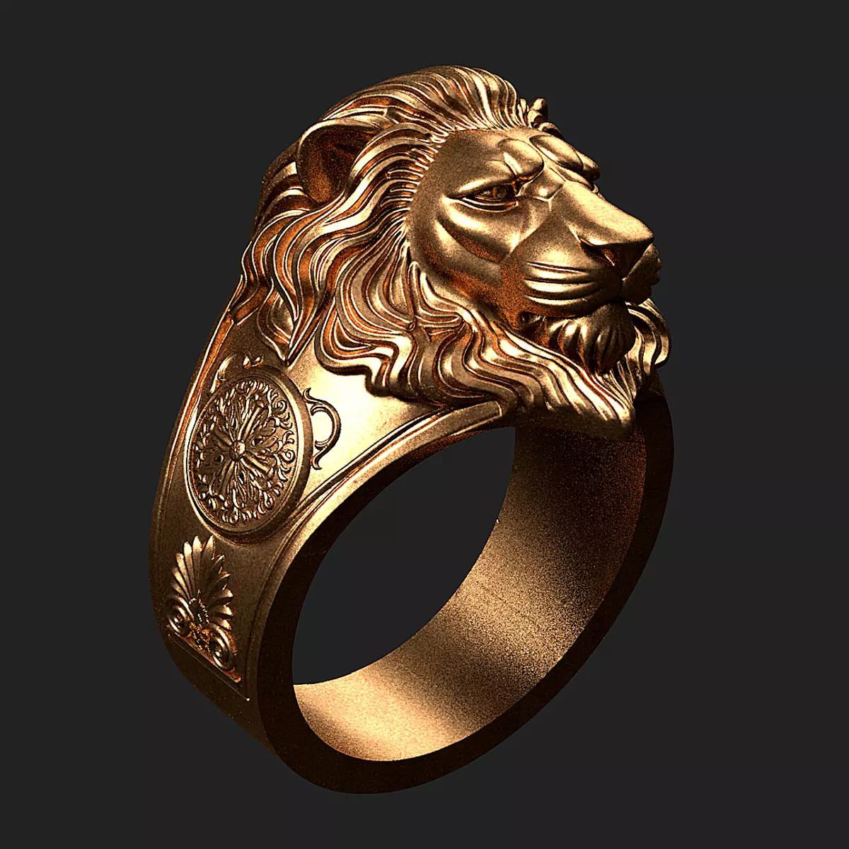 Lion Ring 3D print model_0