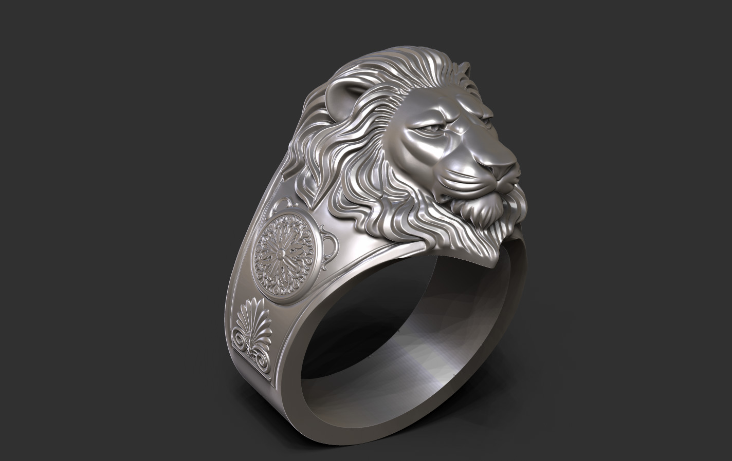 Lion Ring 3D print model_7
