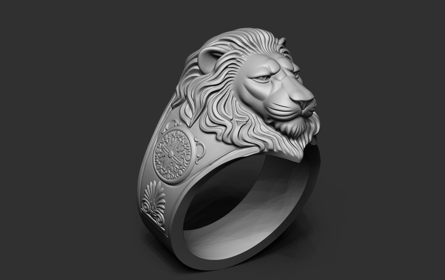 Lion Ring 3D print model_5