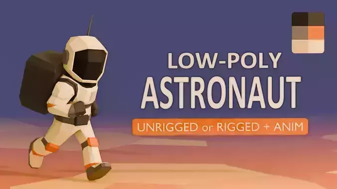 UNRIGGED VERSION LOW-POLY ASTRONAUT UPDATET