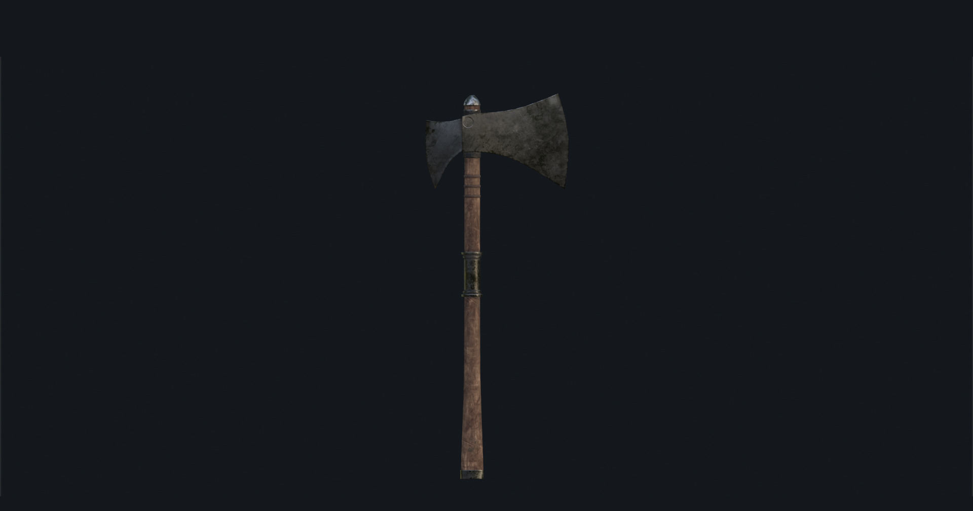 Medieval War Axe - Game Ready 3D Model with LODs  Low-poly 3D model_11