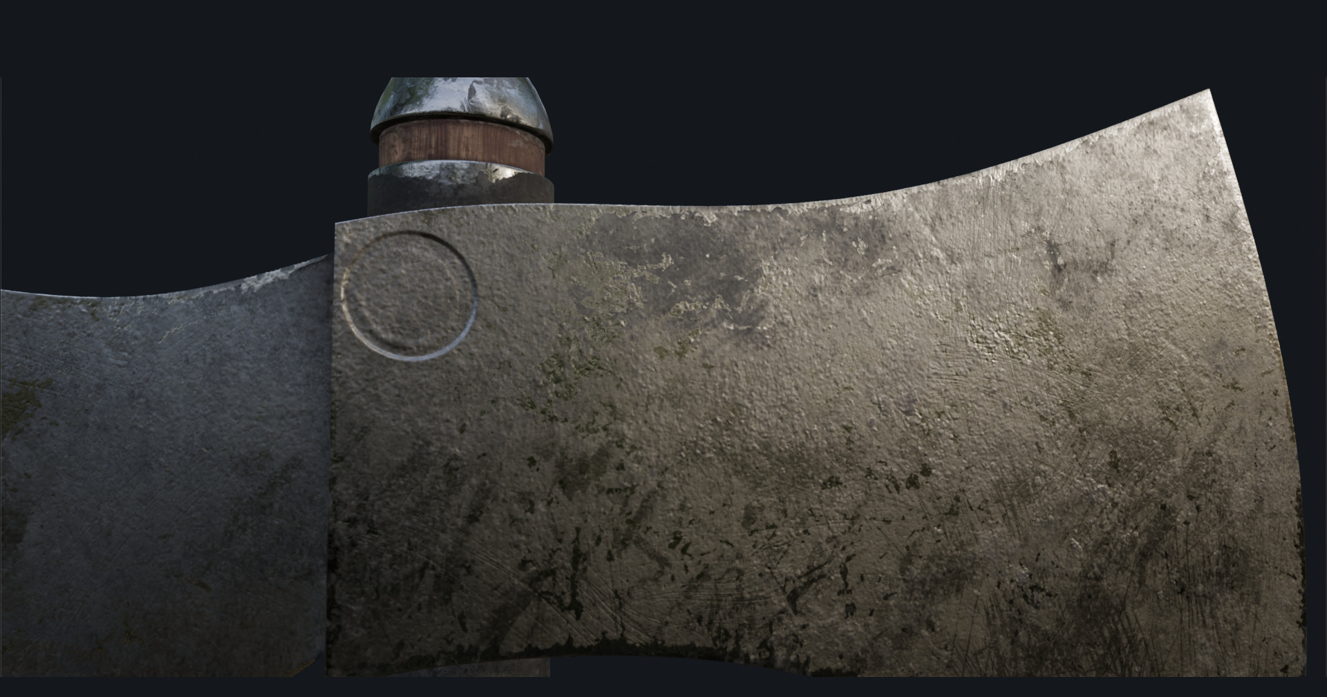 Medieval War Axe - Game Ready 3D Model with LODs  Low-poly 3D model_2