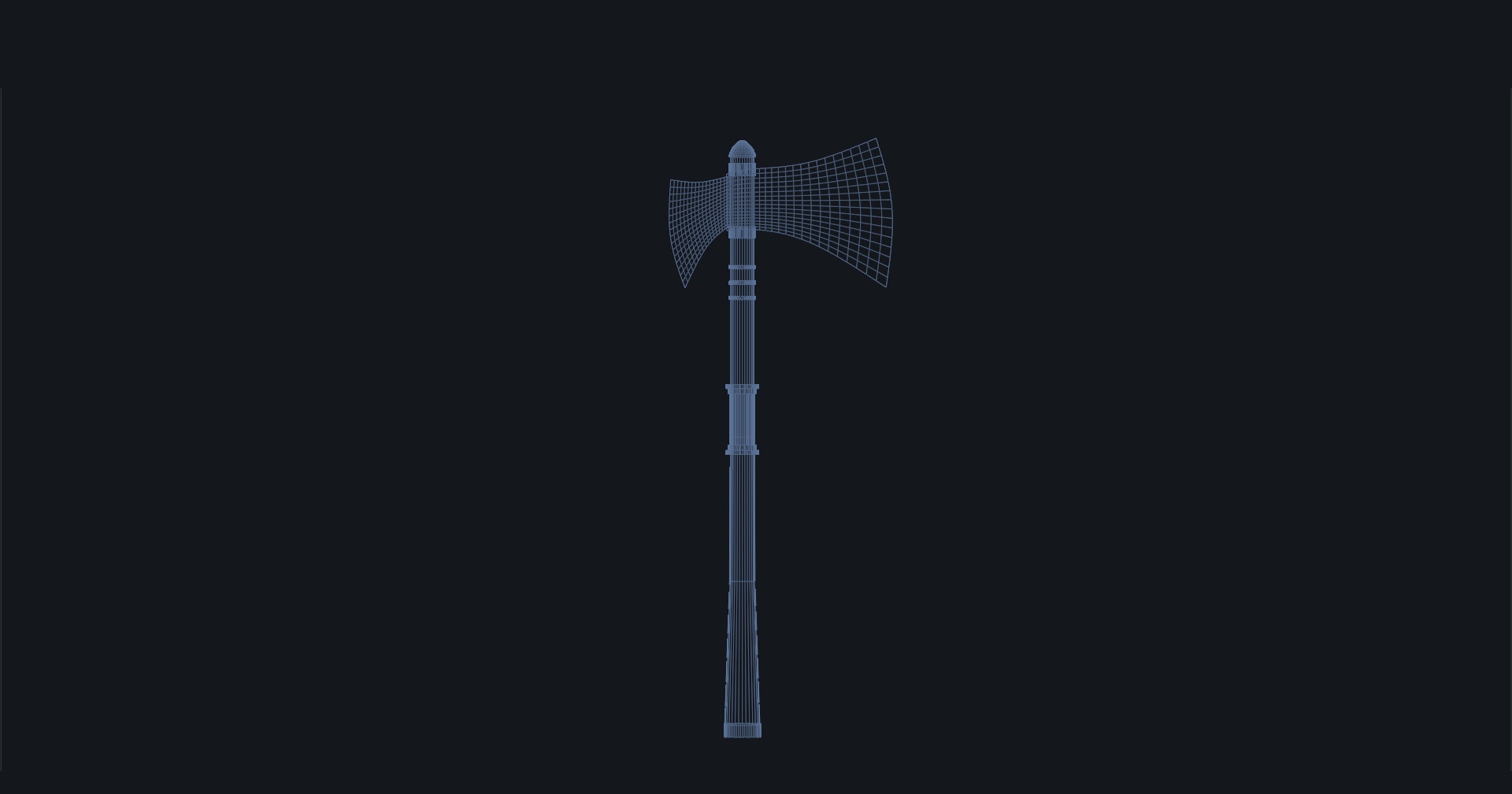 Medieval War Axe - Game Ready 3D Model with LODs  Low-poly 3D model_10