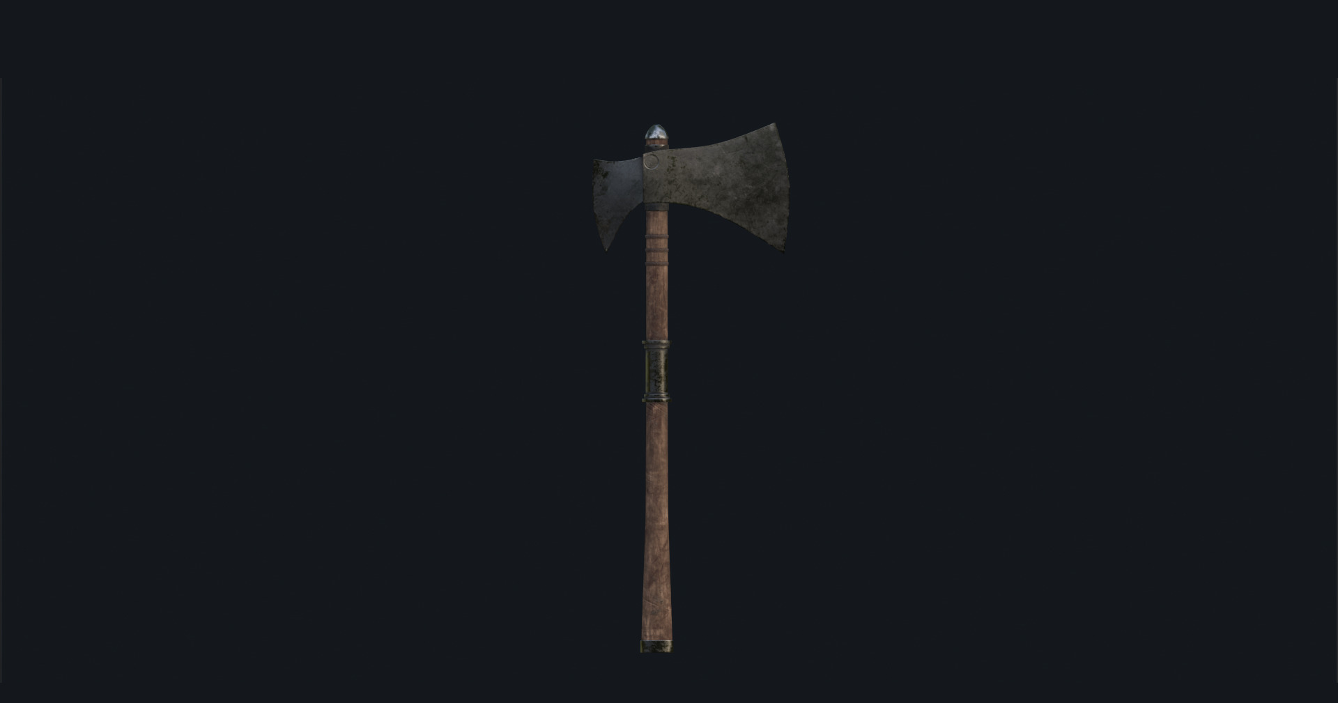 Medieval War Axe - Game Ready 3D Model with LODs  Low-poly 3D model_8