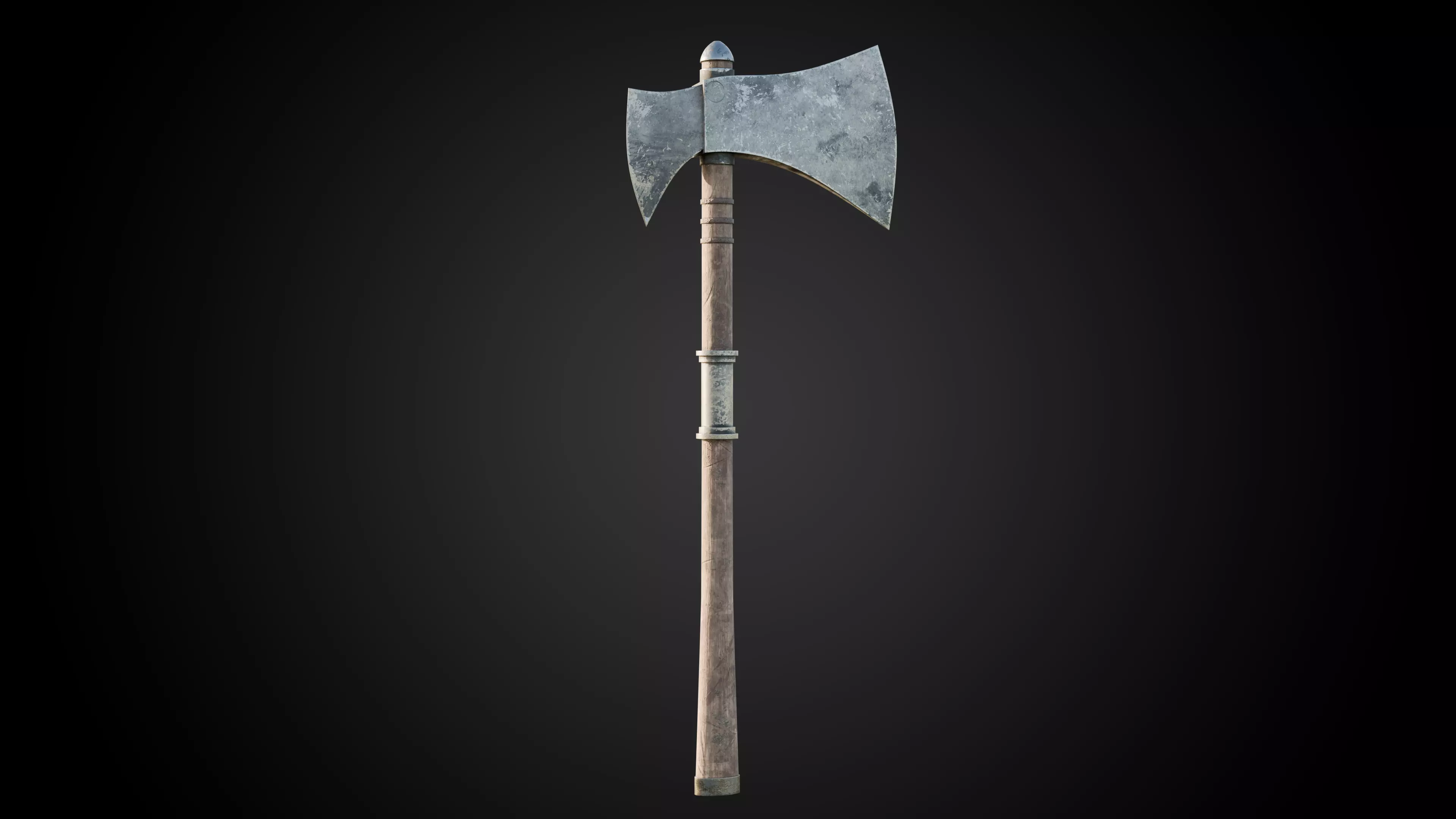 Medieval War Axe - Game Ready 3D Model with LODs  Low-poly 3D model_0
