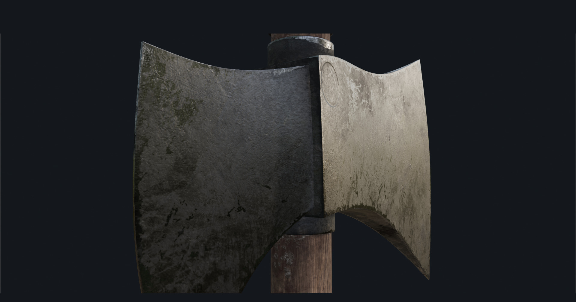 Medieval War Axe - Game Ready 3D Model with LODs  Low-poly 3D model_3