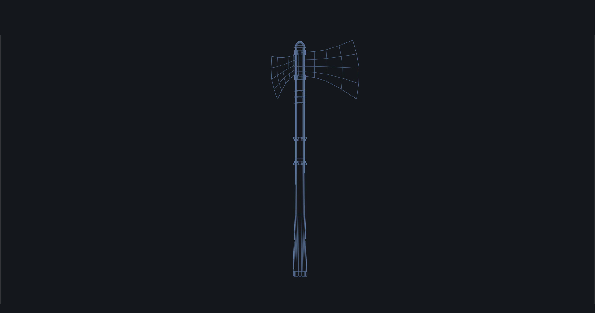 Medieval War Axe - Game Ready 3D Model with LODs  Low-poly 3D model_16