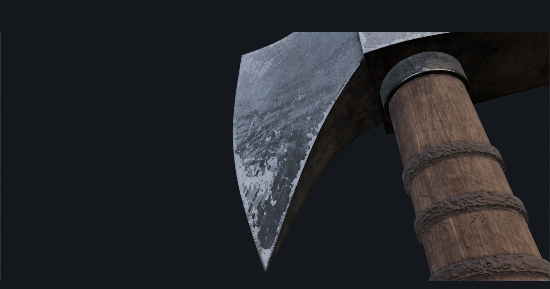 Medieval War Axe - Game Ready 3D Model with LODs  Low-poly 3D model_4