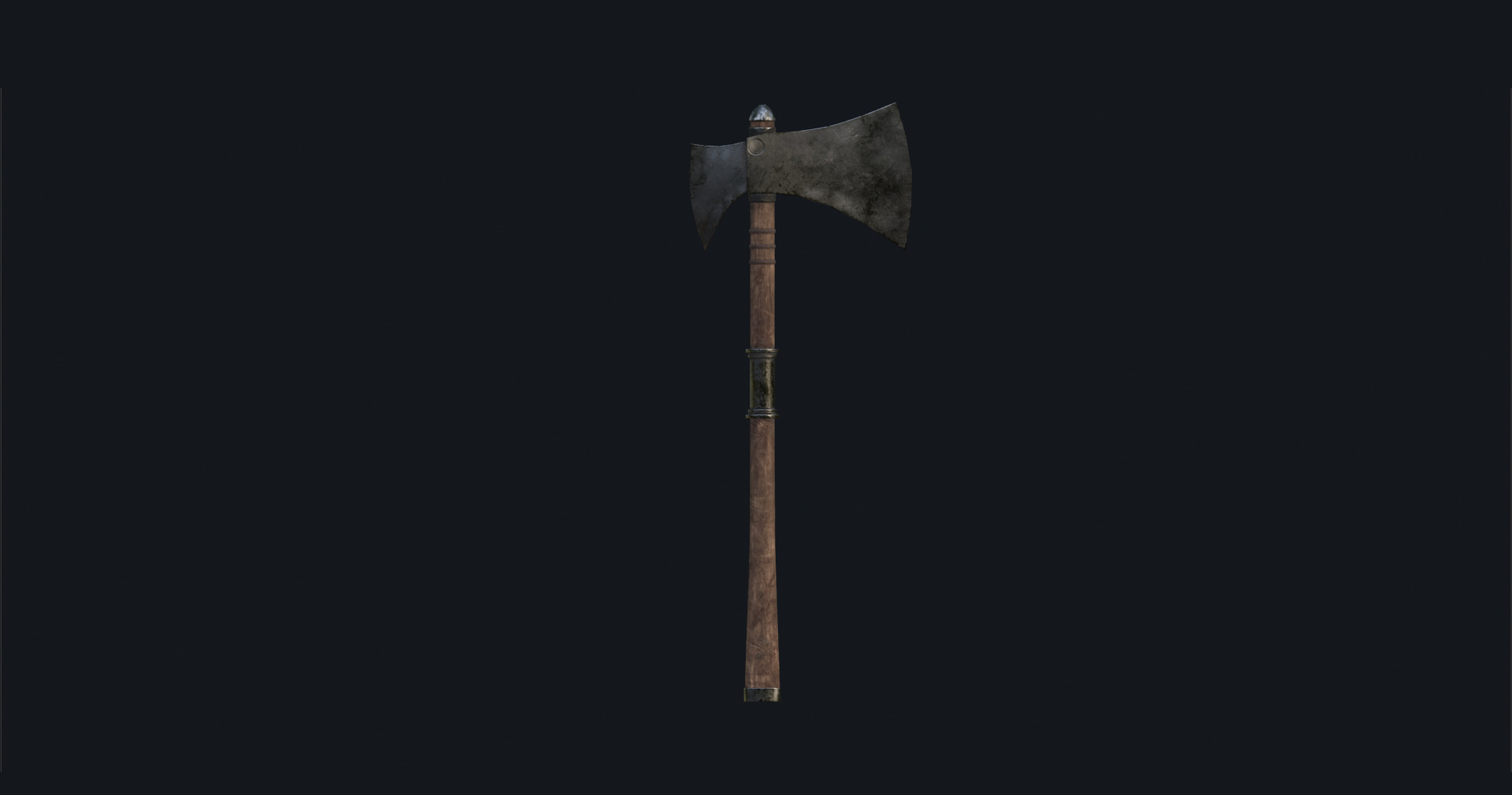 Medieval War Axe - Game Ready 3D Model with LODs  Low-poly 3D model_14