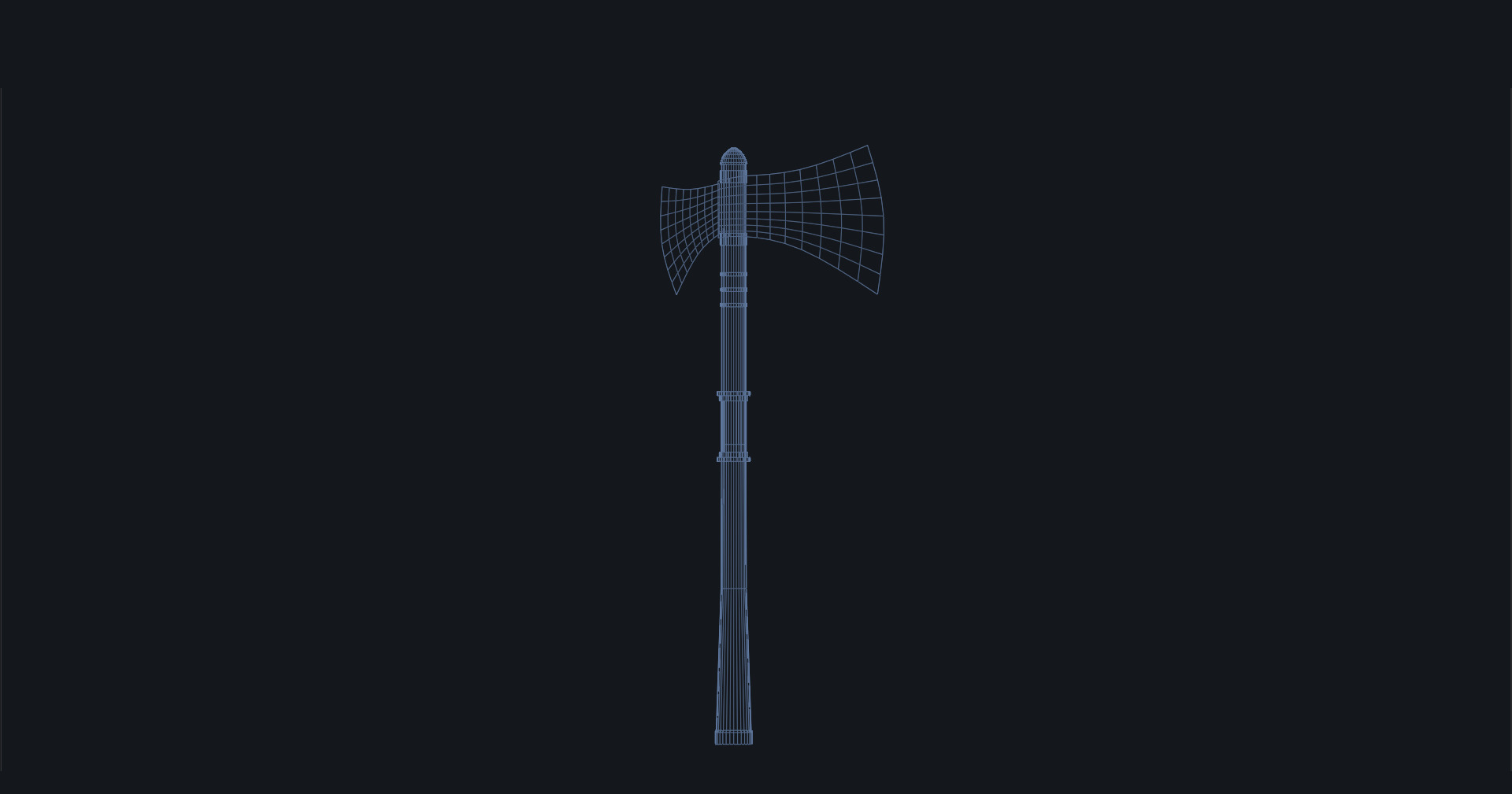 Medieval War Axe - Game Ready 3D Model with LODs  Low-poly 3D model_13