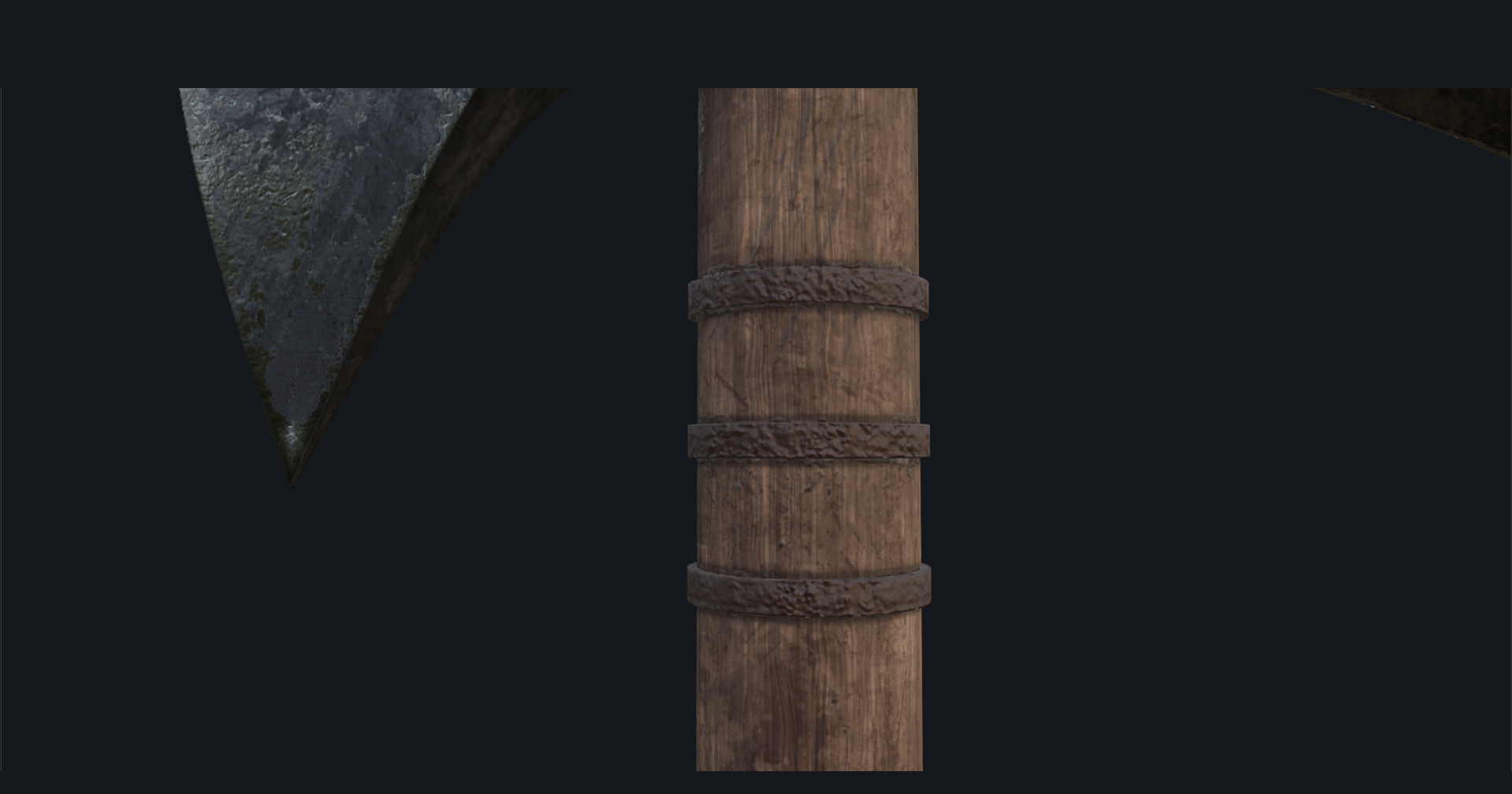 Medieval War Axe - Game Ready 3D Model with LODs  Low-poly 3D model_5