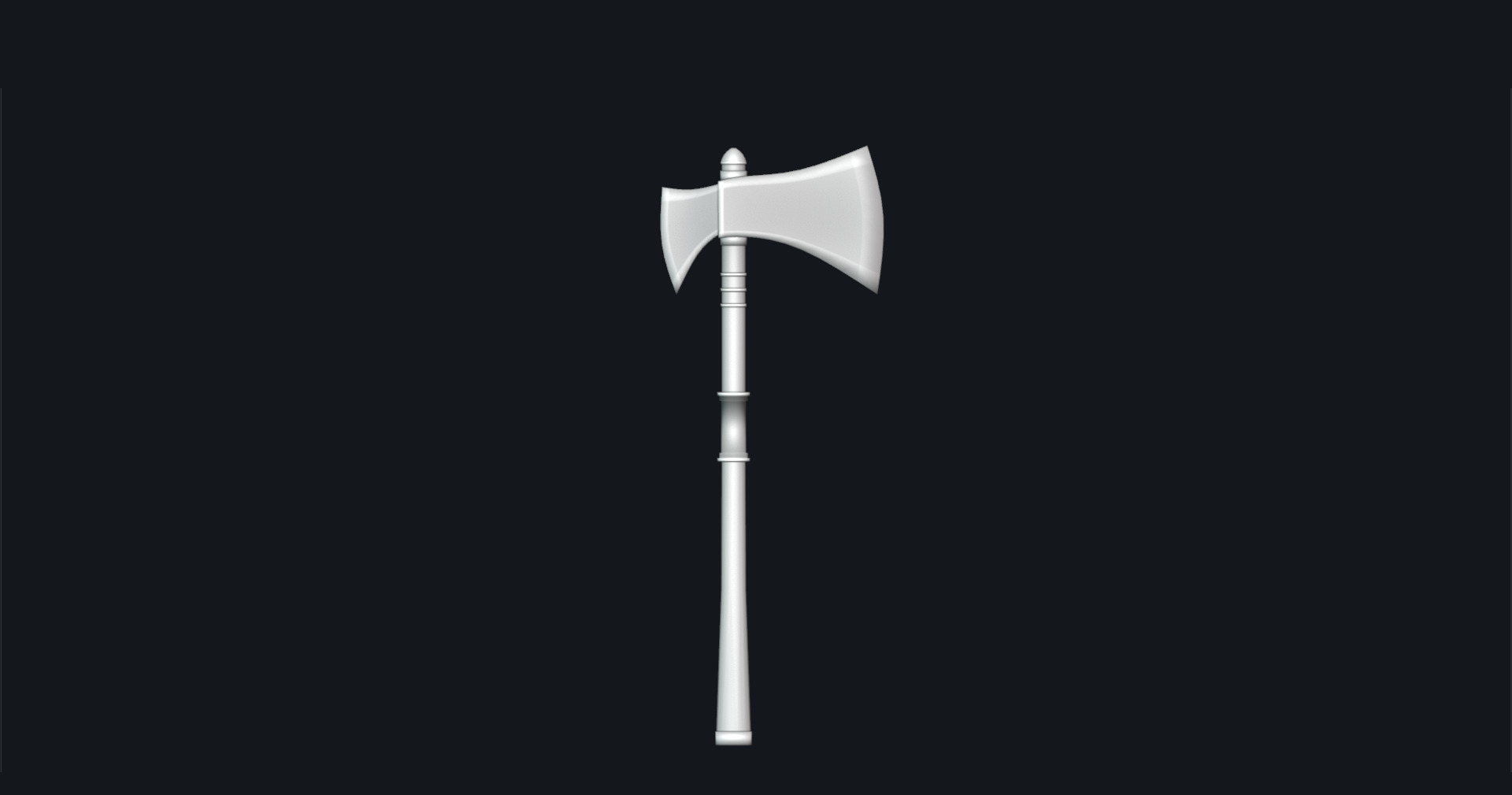 Medieval War Axe - Game Ready 3D Model with LODs  Low-poly 3D model_12
