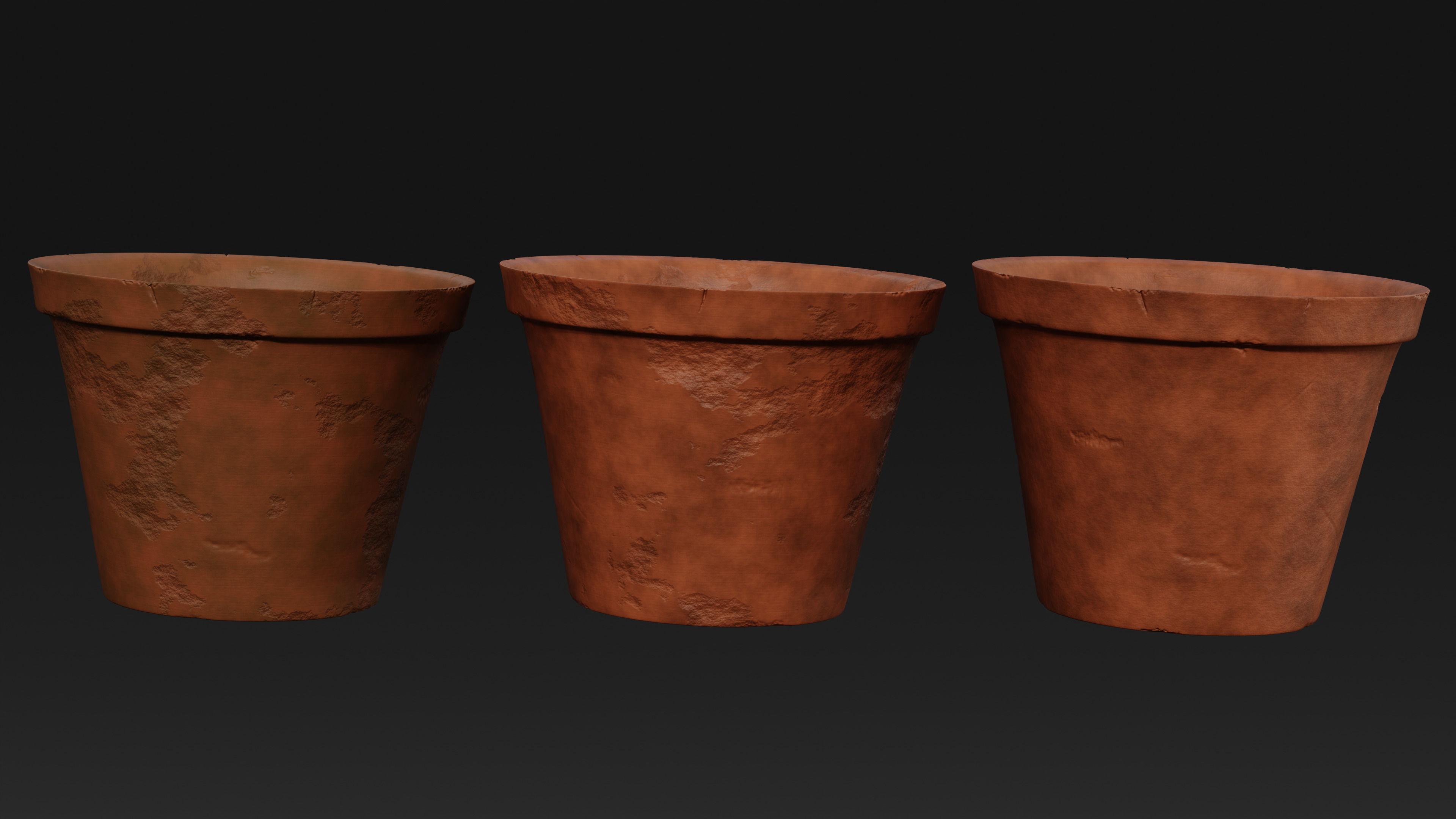 Ancient Clay pots pack Low-poly 3D model_1