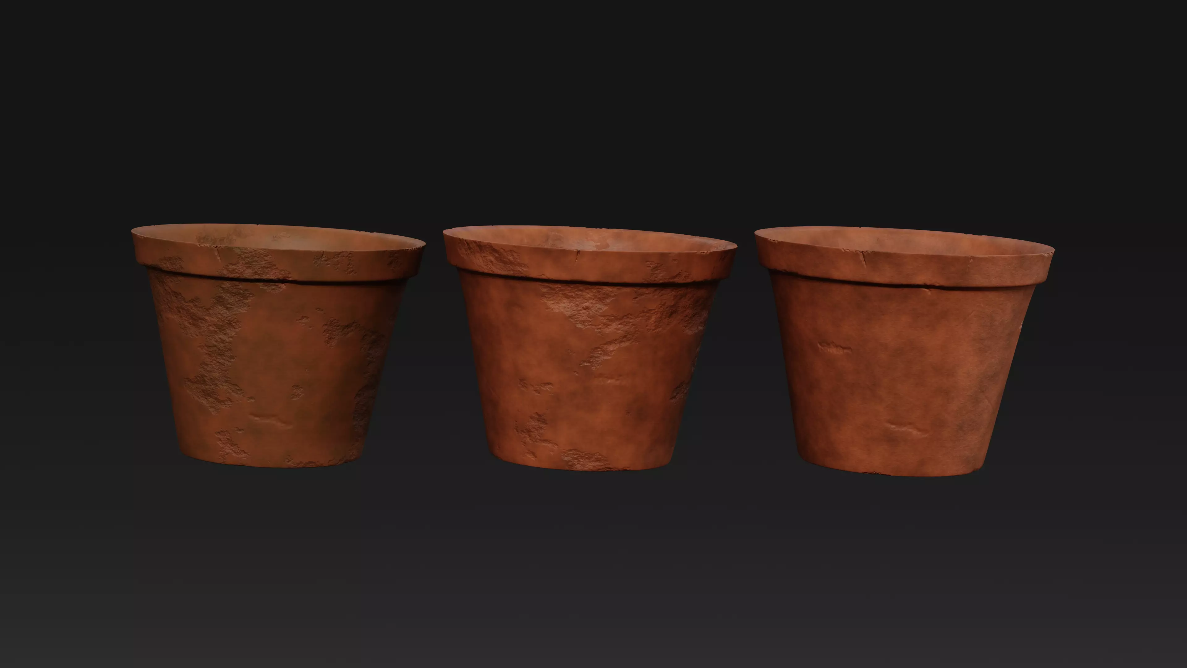 Ancient Clay pots pack Low-poly 3D model_0