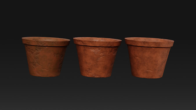 Ancient Clay pots pack Low-poly 3D model