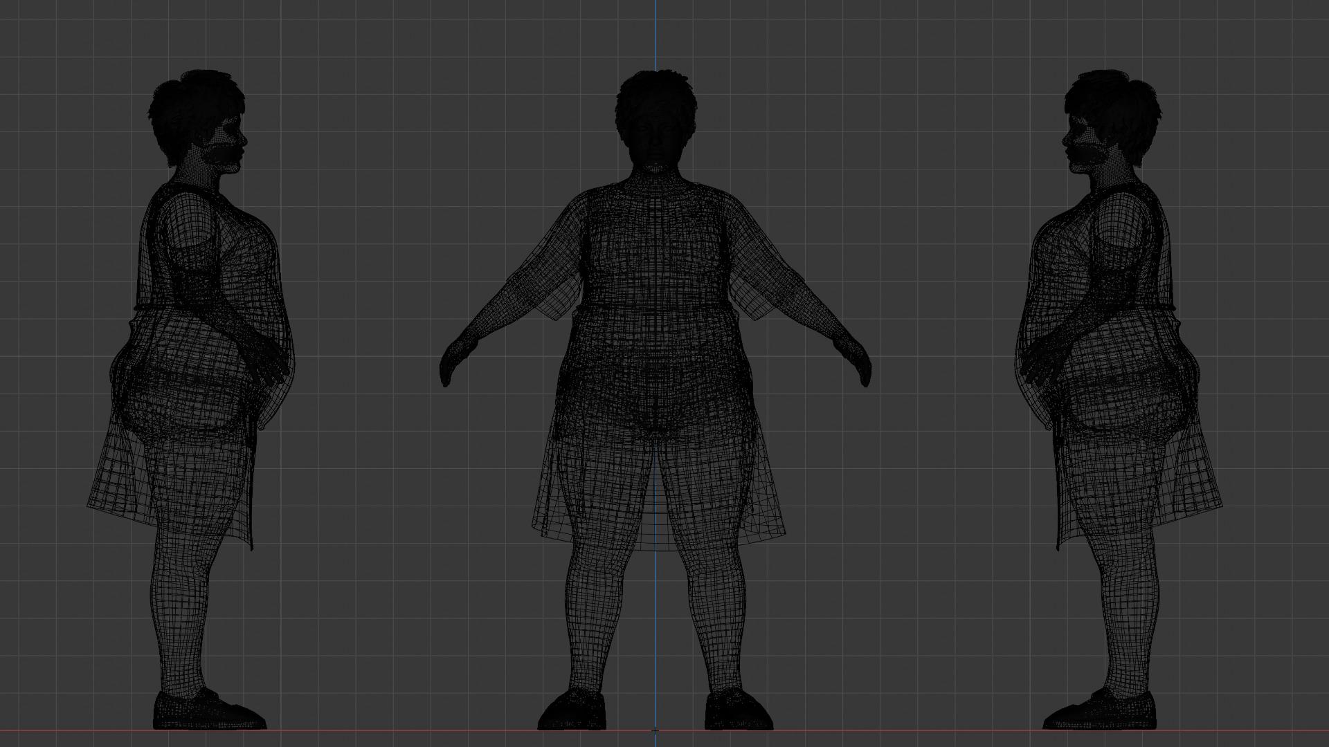 Realistic Pregnant Woman Character Low-poly 3D model_23