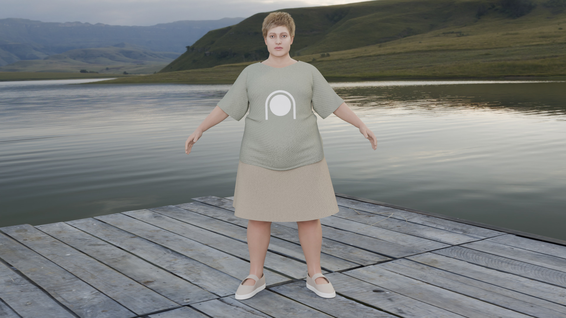 Realistic Pregnant Woman Character Low-poly 3D model_13