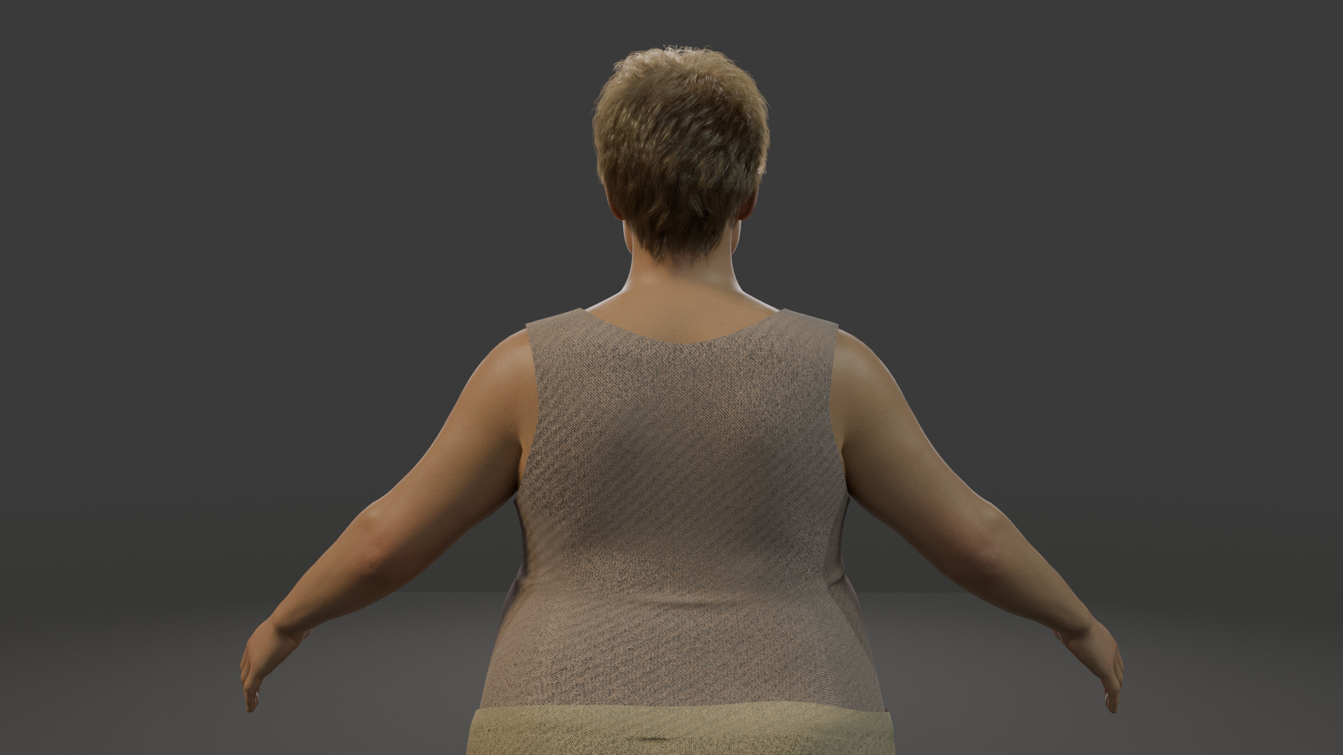 Realistic Pregnant Woman Character Low-poly 3D model_3