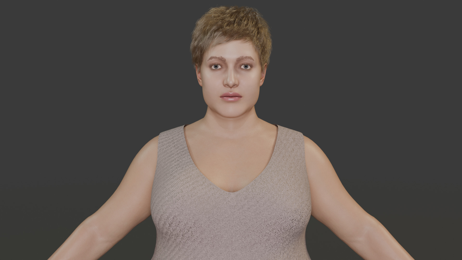 Realistic Pregnant Woman Character Low-poly 3D model_1
