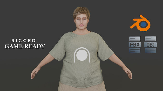 Realistic Pregnant Woman Character Low-poly 3D model