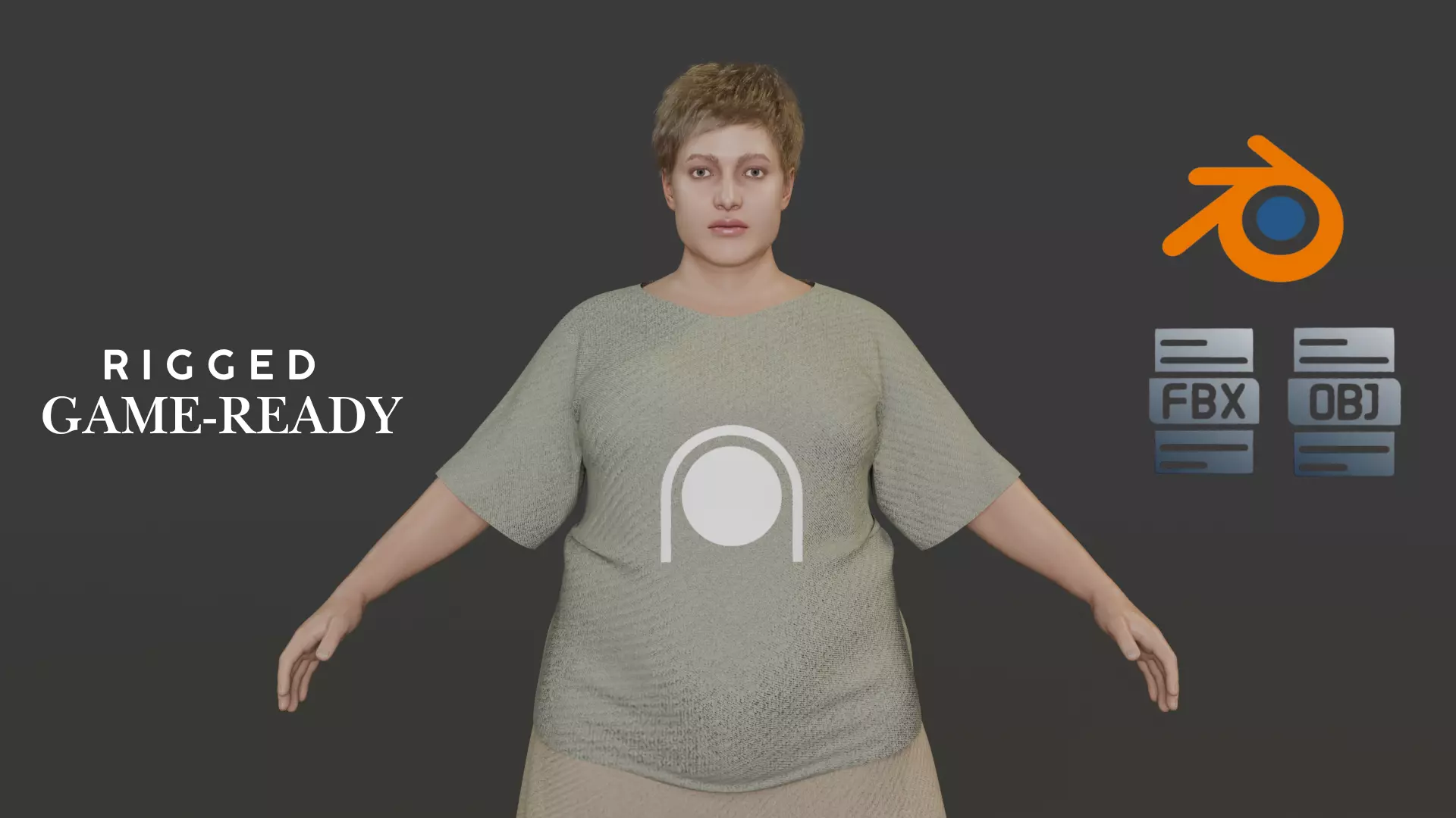 Realistic Pregnant Woman Character Low-poly 3D model_0