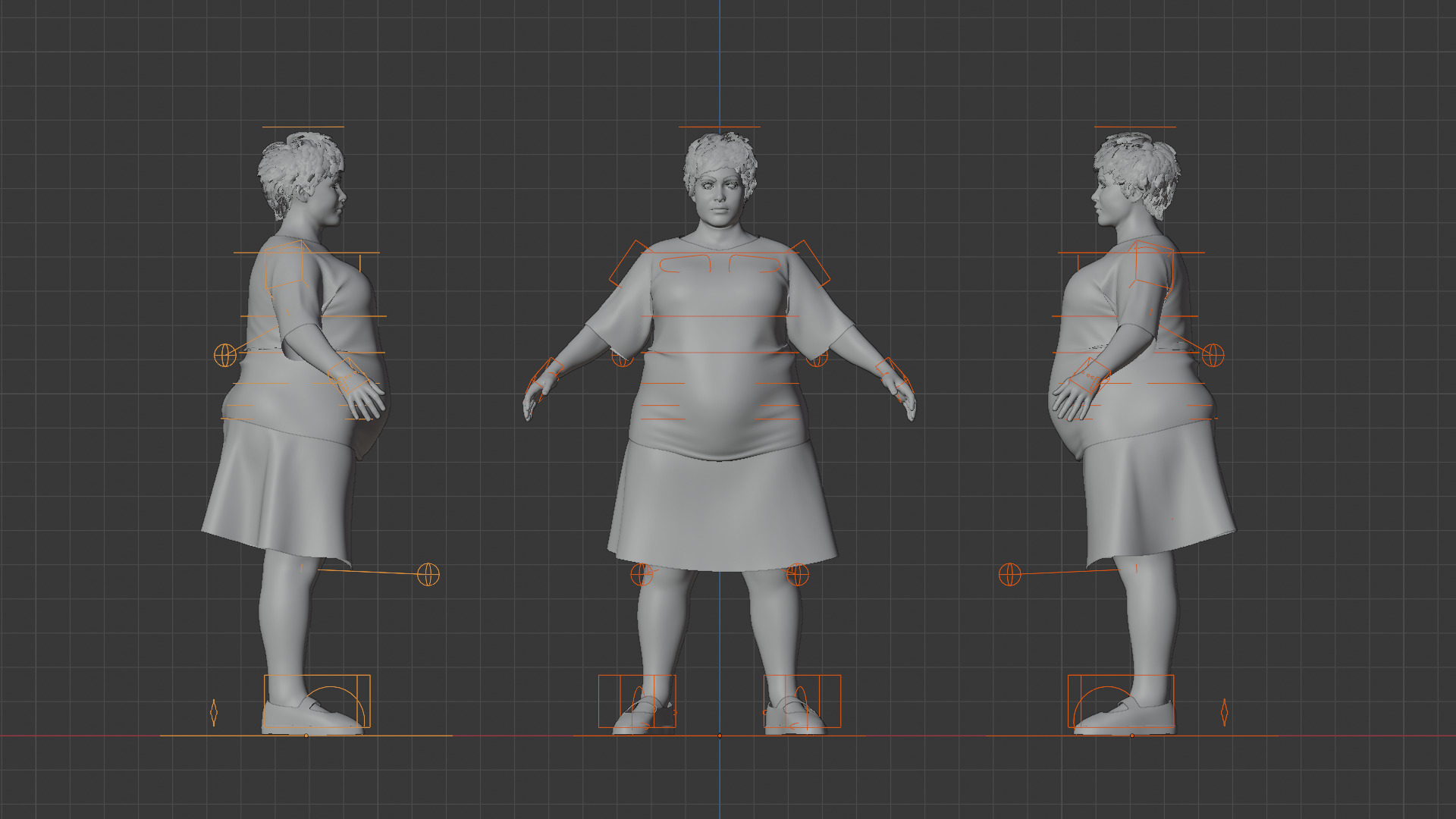 Realistic Pregnant Woman Character Low-poly 3D model_19