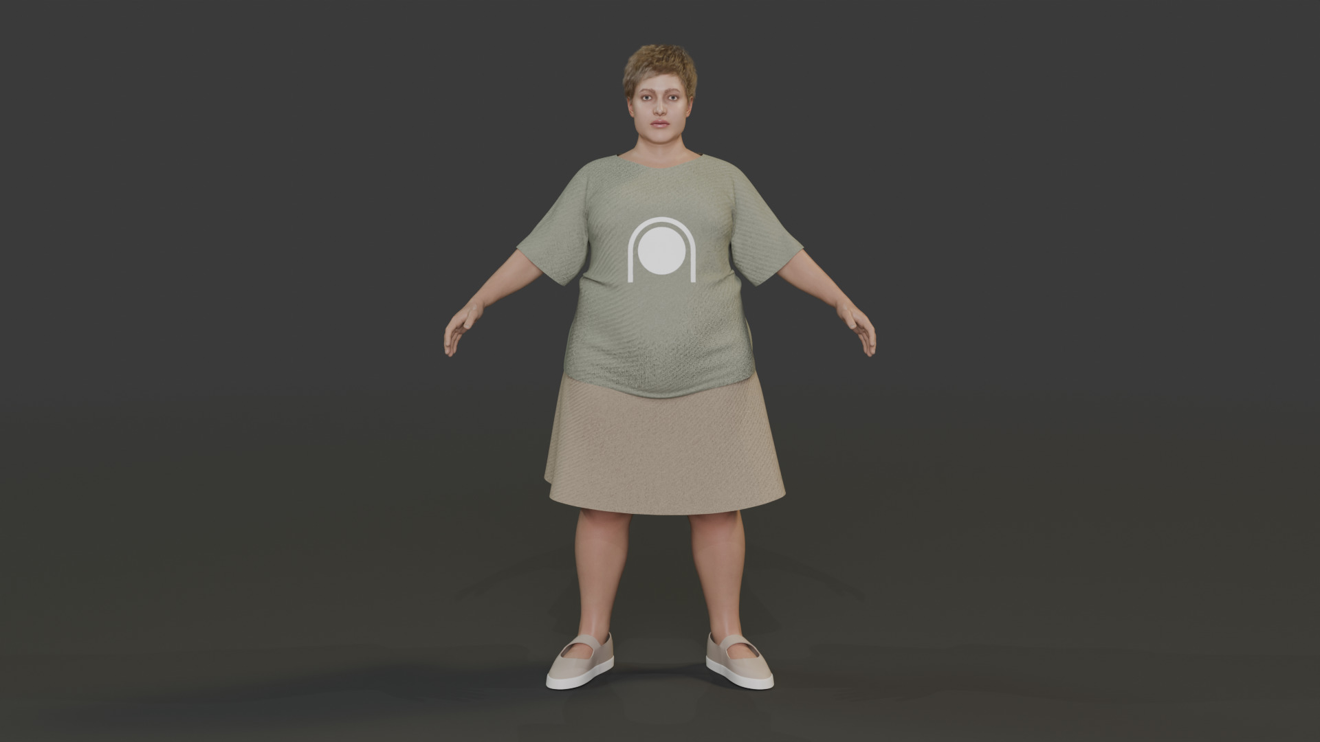 Realistic Pregnant Woman Character Low-poly 3D model_2