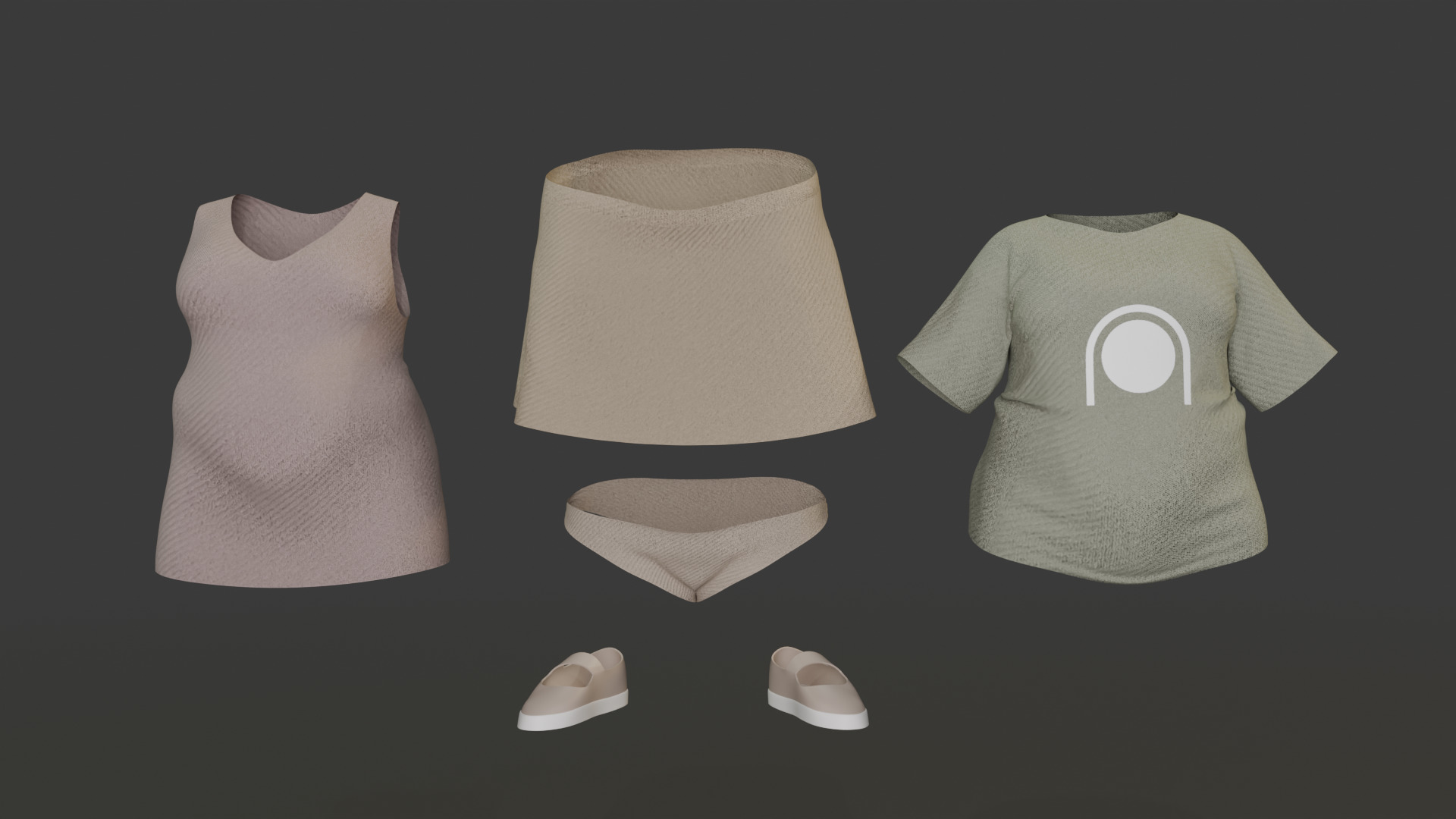 Realistic Pregnant Woman Character Low-poly 3D model_9