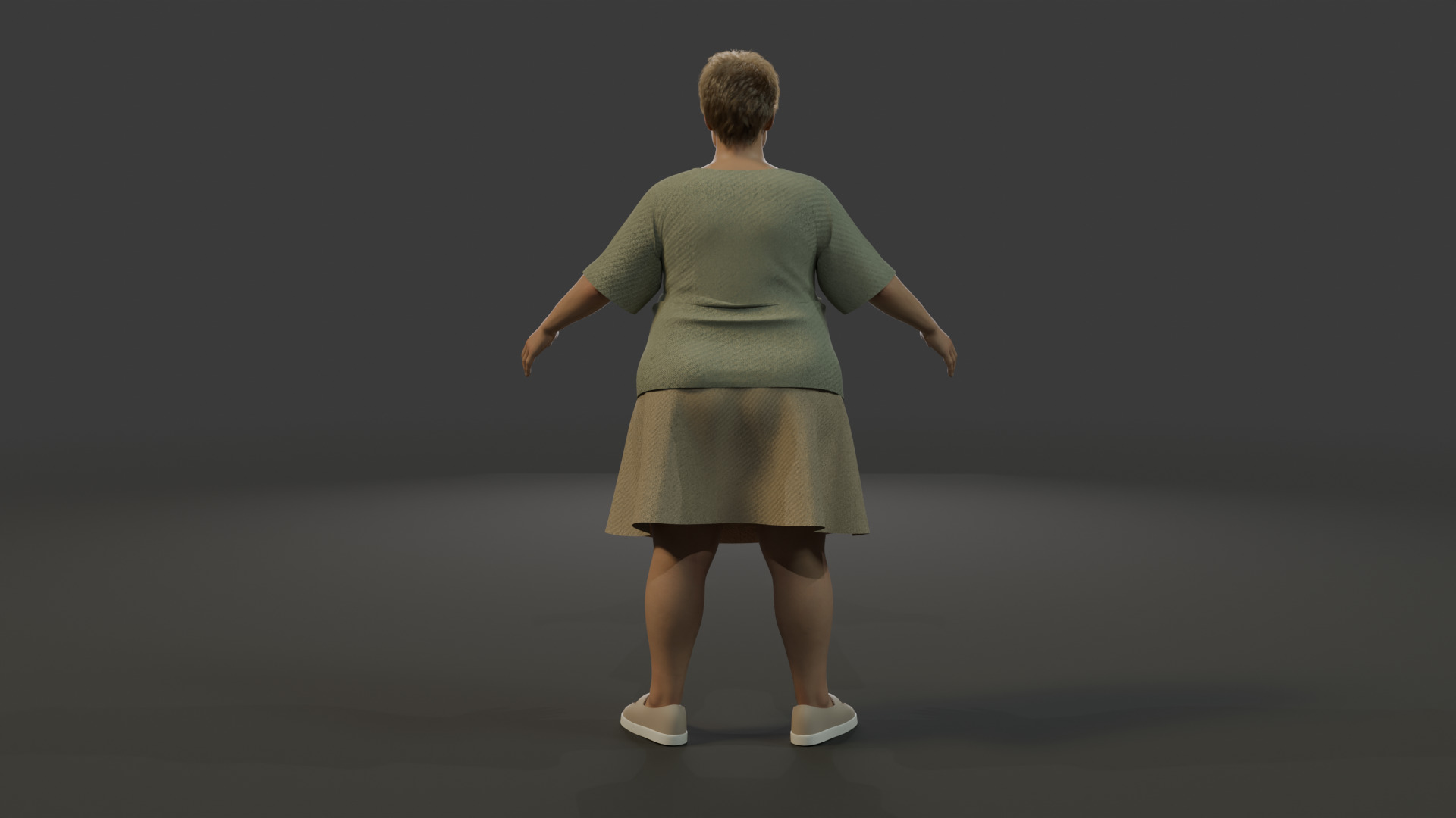 Realistic Pregnant Woman Character Low-poly 3D model_4