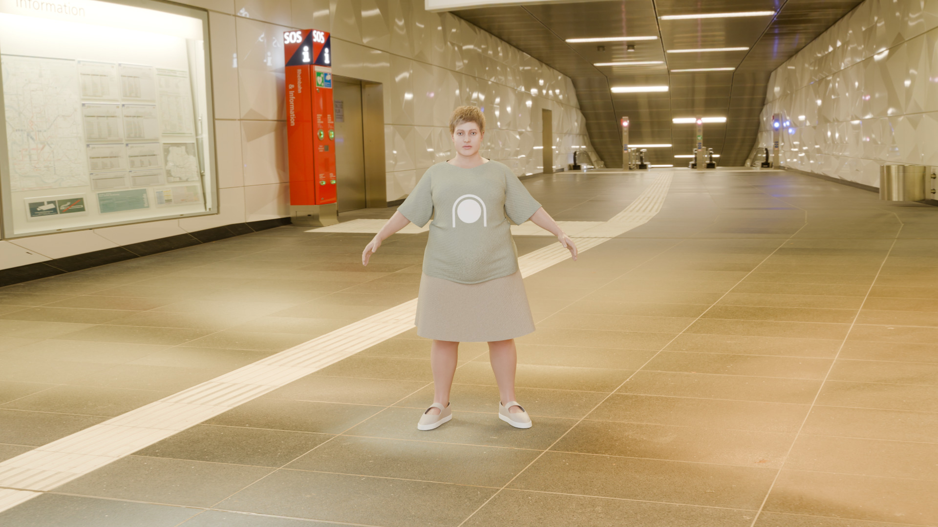 Realistic Pregnant Woman Character Low-poly 3D model_14